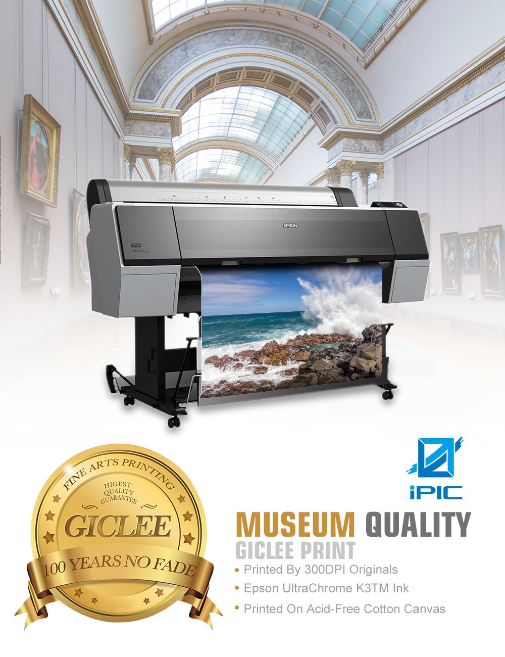 Ipic - Waves Crashing At Queen'S Bath, Kauai, Hawaii. Personalized Artwork With Names And Date On, Customized Gift For Anniversa