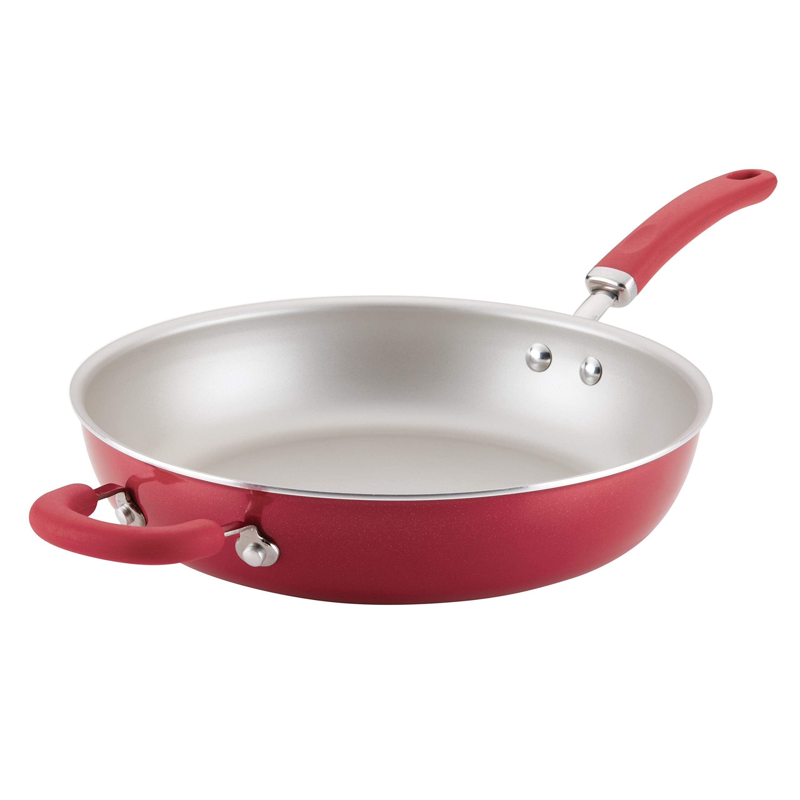 Rachael Ray 12000 Create Delicious Deep Nonstick Frying Pan / Fry Pan / Skillet - 12.5 Inch, Red