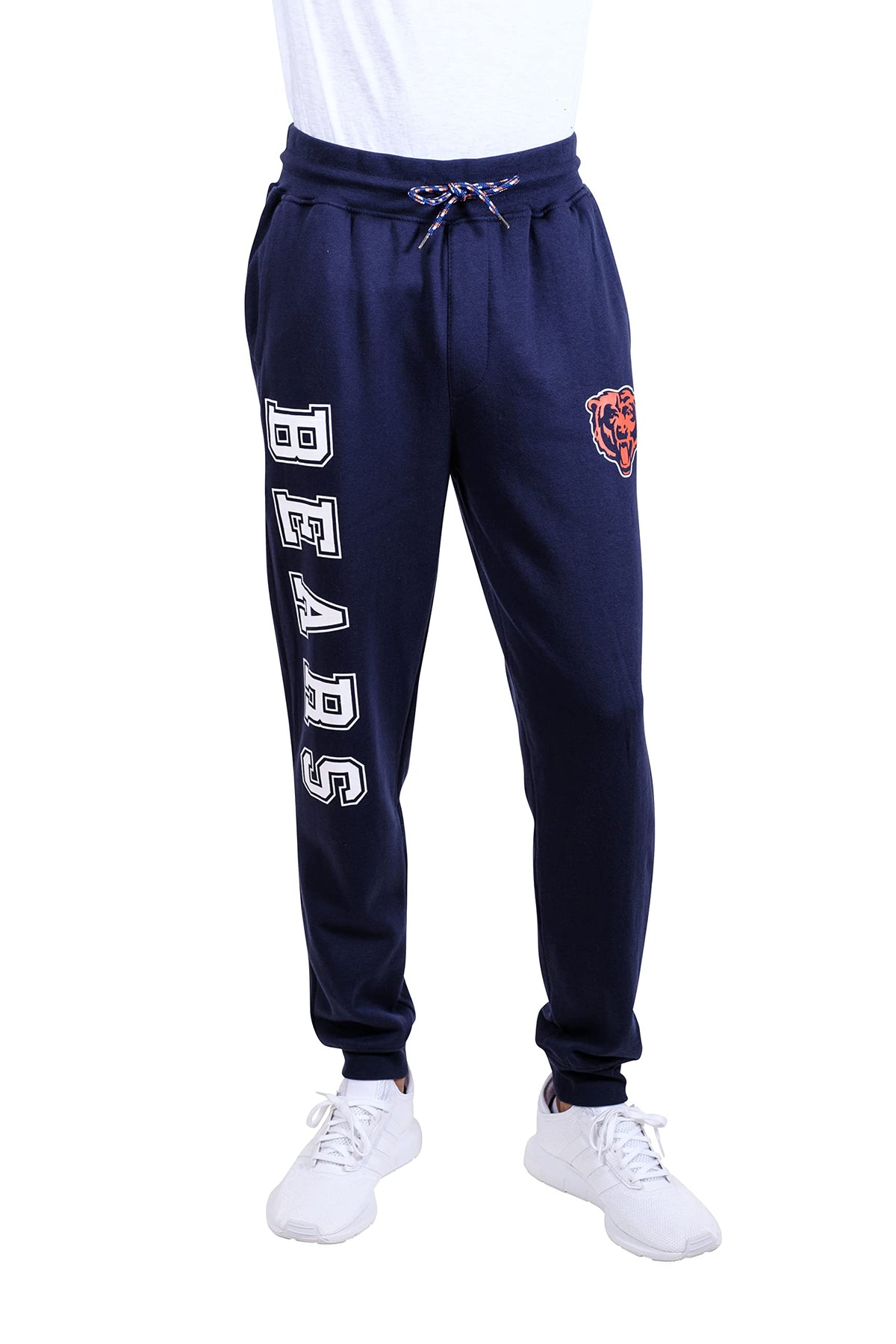 Ultra Game Nfl Chicago Bears Mens Active Basic Jogger Fleece Pants, Team Color Stripe, Small