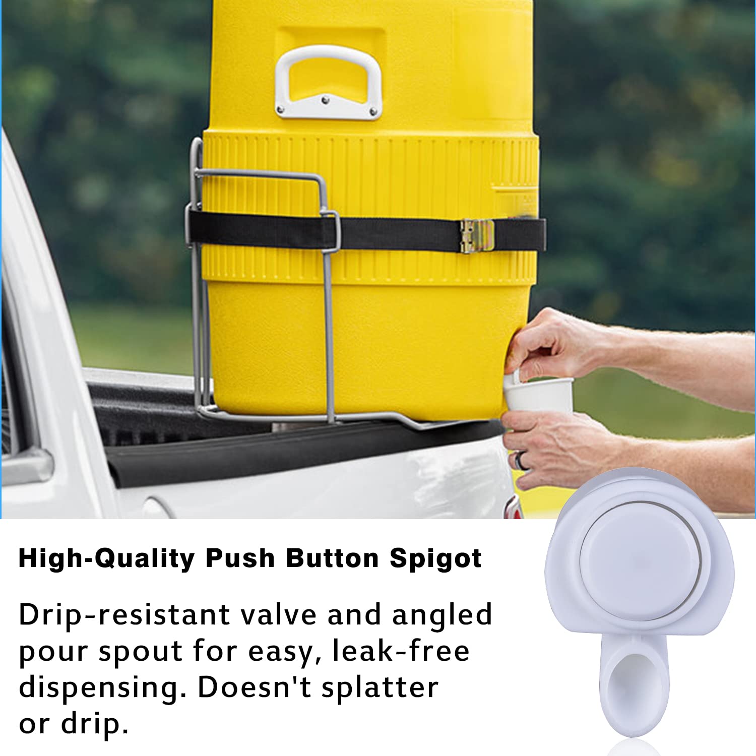 Upgrade Push-Button Cooler Spigot Replacement, Compatible With Igloo 2, 3, 5 And 10 Gallon Beverage Coolers, Durable Water Coole
