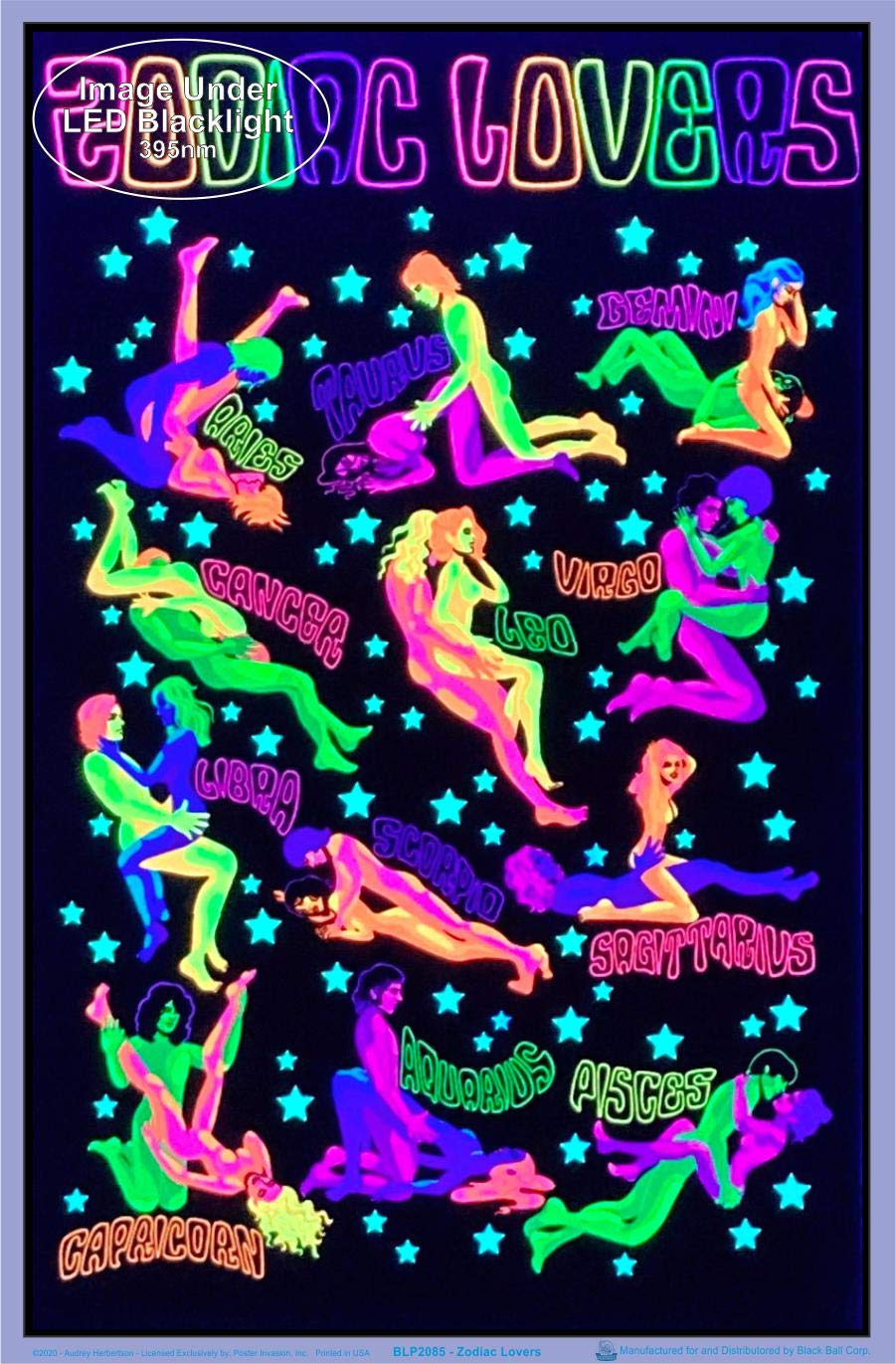 Zodiac Lovers - Laminated Blacklight Poster - 23.5'' X 35.5''