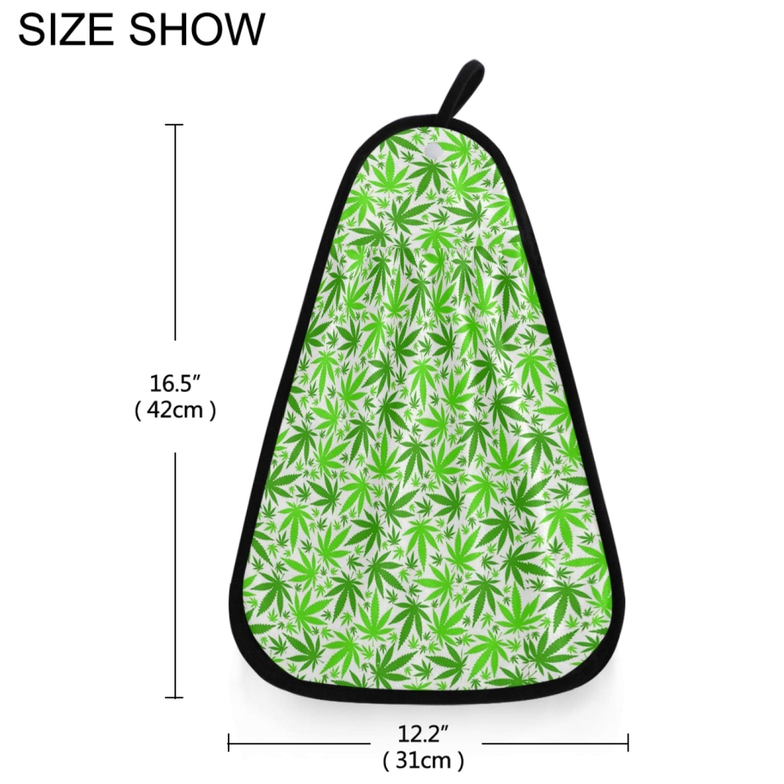 Visesunny Tropical Leaf Green Hand Towel For Kitchen Bathroom Decor Soft Absorbent Cotton Dish Towel With Hanging Loop Botton Cl