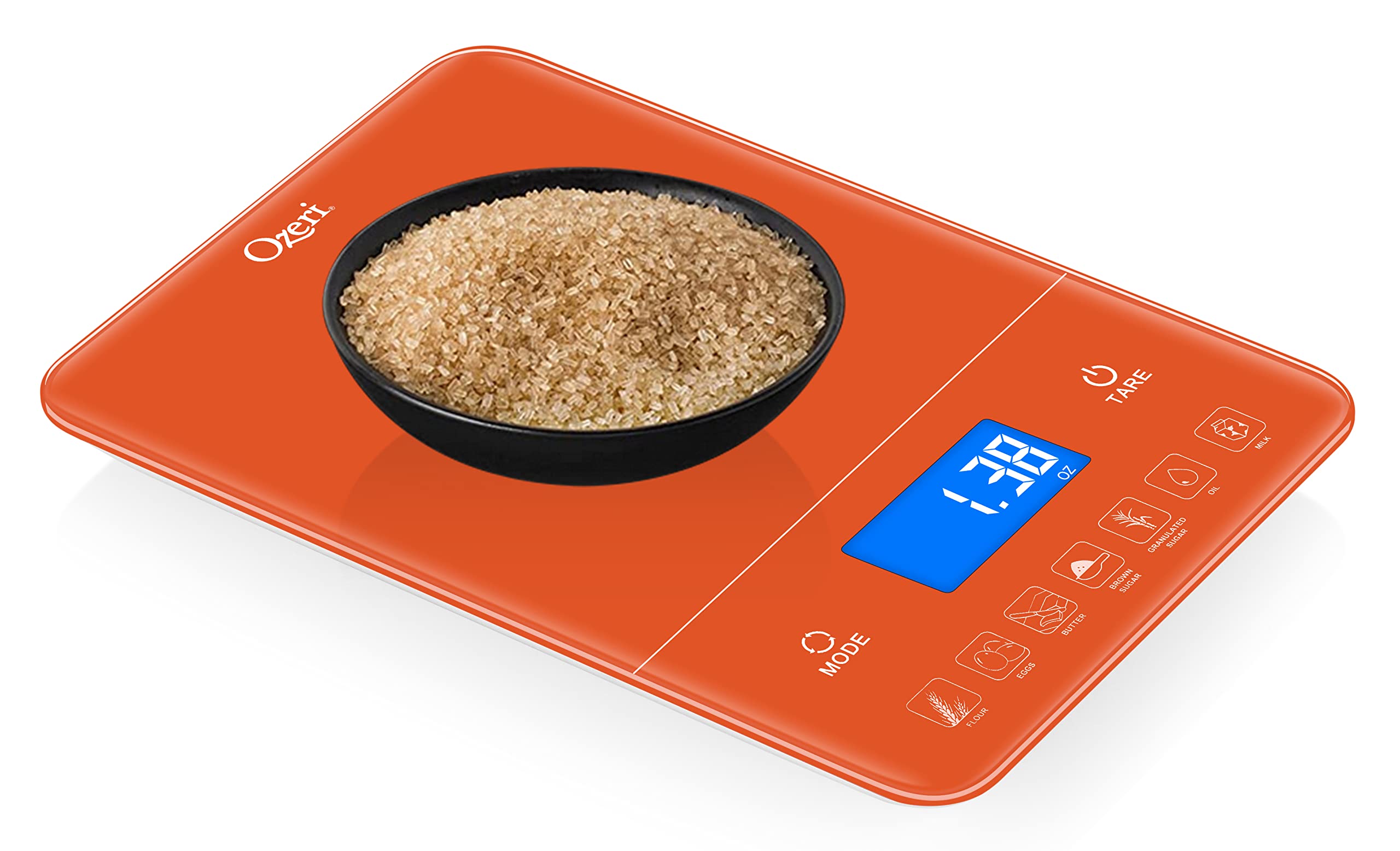 Ozeri Touch Iii 22 Lbs (10 Kg) Baker'S Kitchen Scale With Calorie Counter, In Tempered Glass