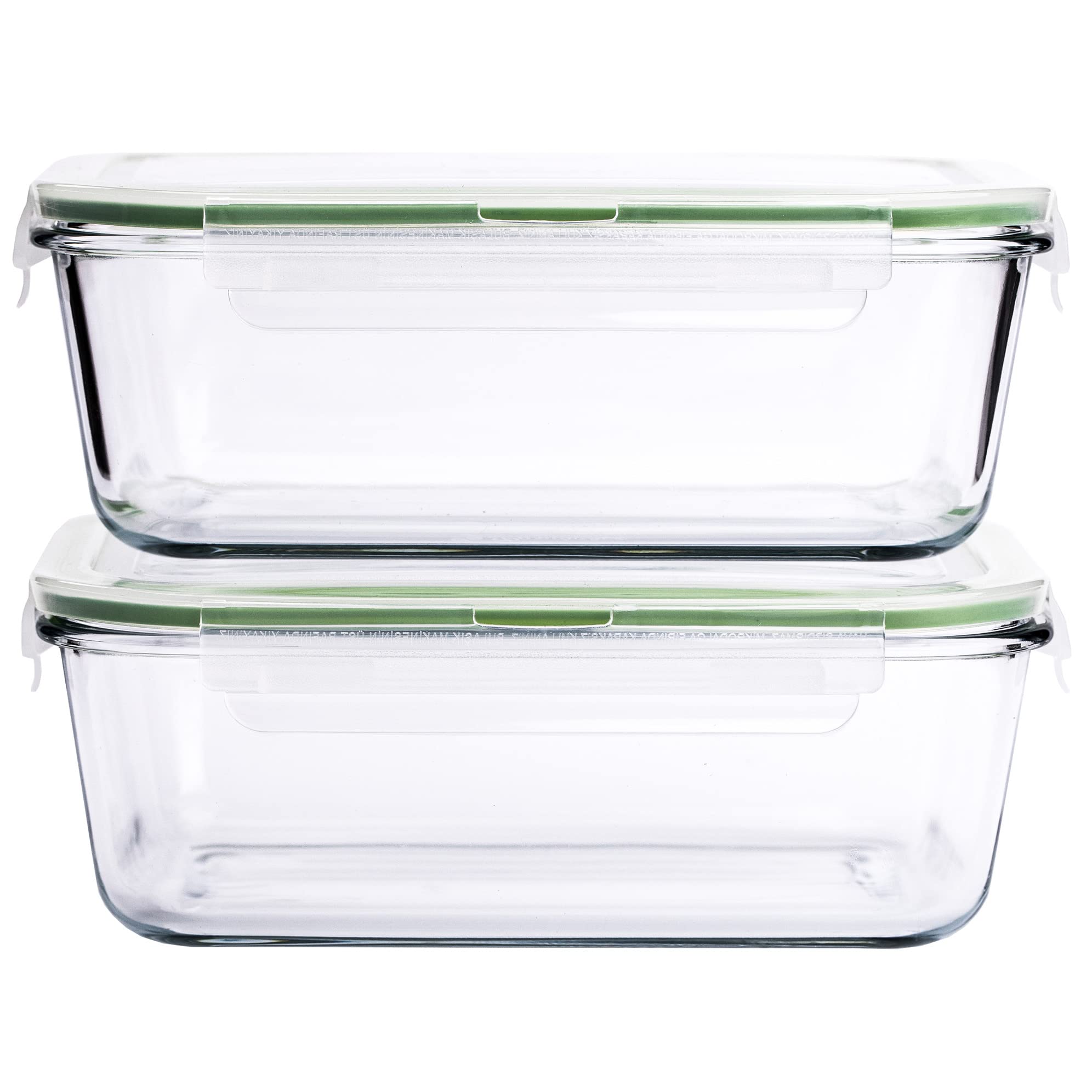 63 Oz 2 Pcs Large Glass Food Storage Containers 8 Cups Family Size Set Baking Containers With Locking Lids Storing Food, Bpa Fre