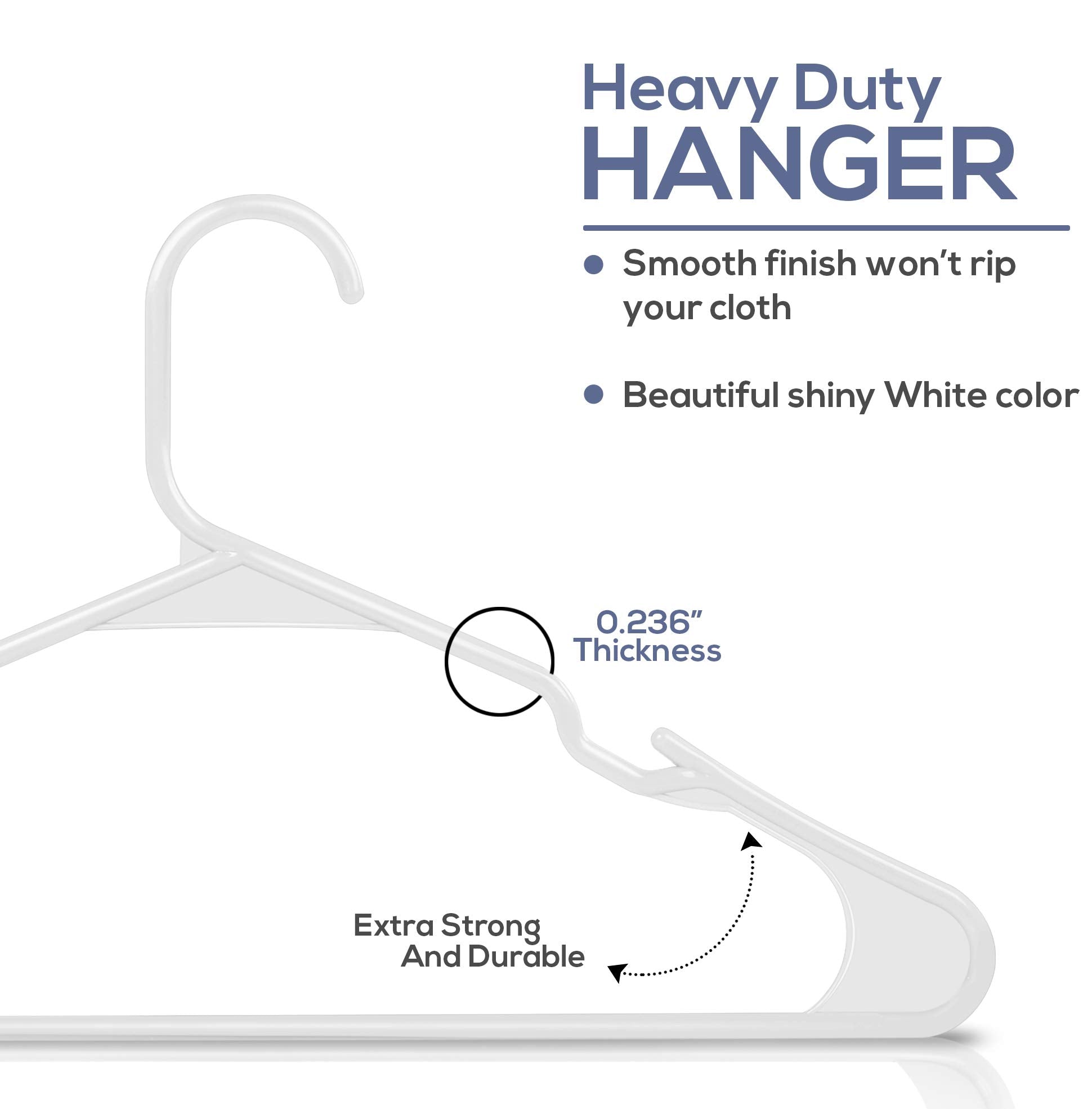 Utopia Home Clothes Hangers 20 Pack - Plastic Hangers Space Saving - Durable Coat Hanger With Shoulder Grooves (White)