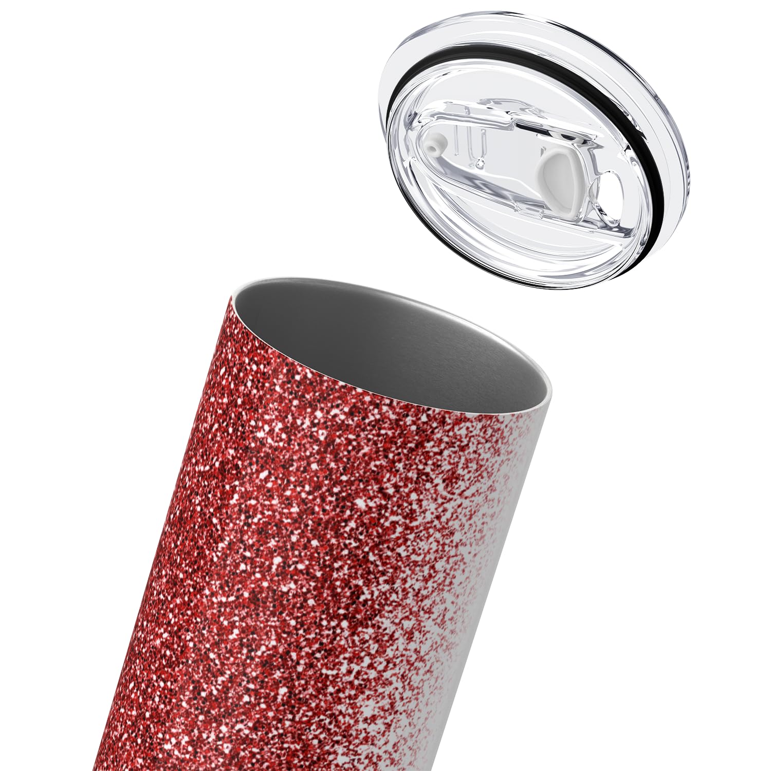Personalized Tumblers With Straw And Lid Laser Engraved Name On Maroon Glitter 20 Oz Stainless Steel Skinny Custom Cups For Wome