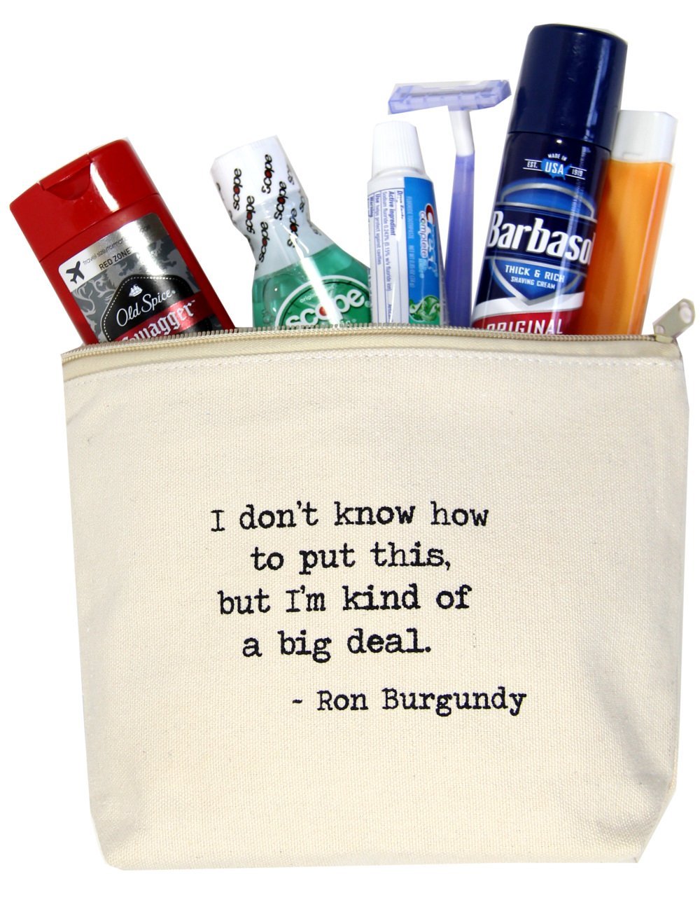 Jules Canvas Makeup Bag With Zipper & Quote I'M Kind Of A Big Deal Uplifting Encouragement Gifts For Women, Sister, Daughter, Bf