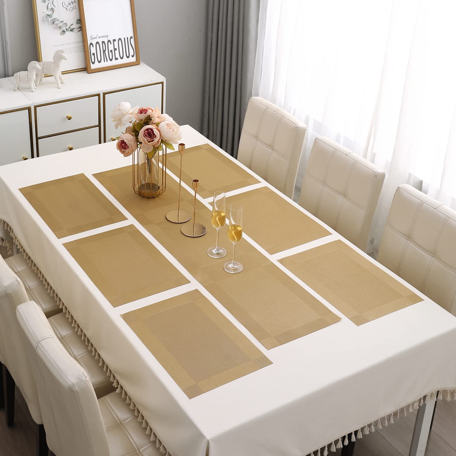 HOKIPO PVC Mats for 6 Seater Dining Table with Runner (AR4260)