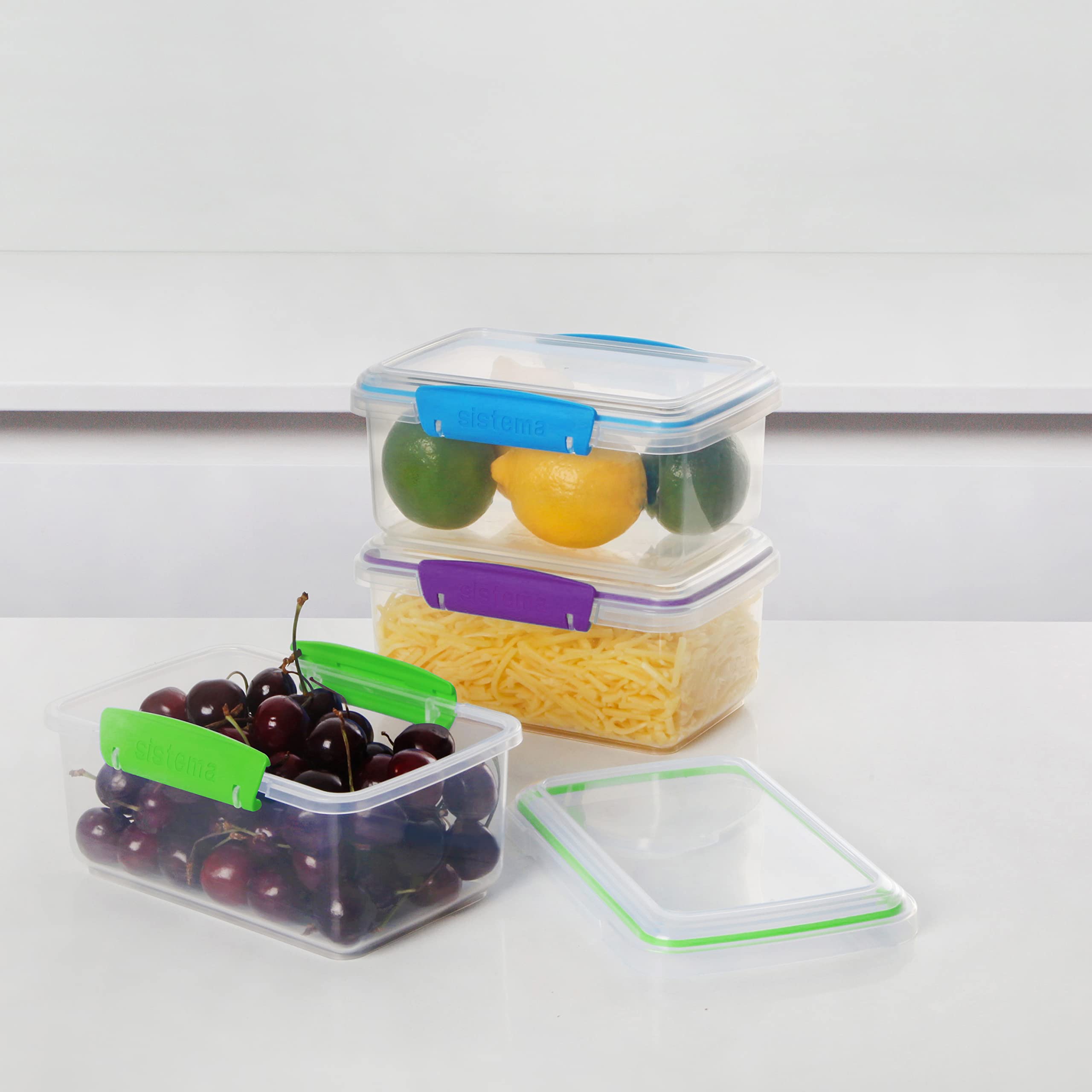Sistema Food Storage, Polypropylene Assorted, 1L X 3