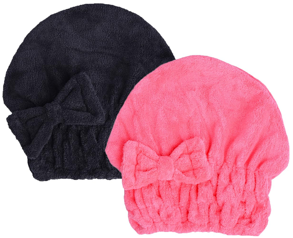 HOPESHINE Microfiber Hair Towel Cap for Women Wet Short or Long Curly Hair Super Absorbent Quick Dry Turbans Anti Frizz Great Gi