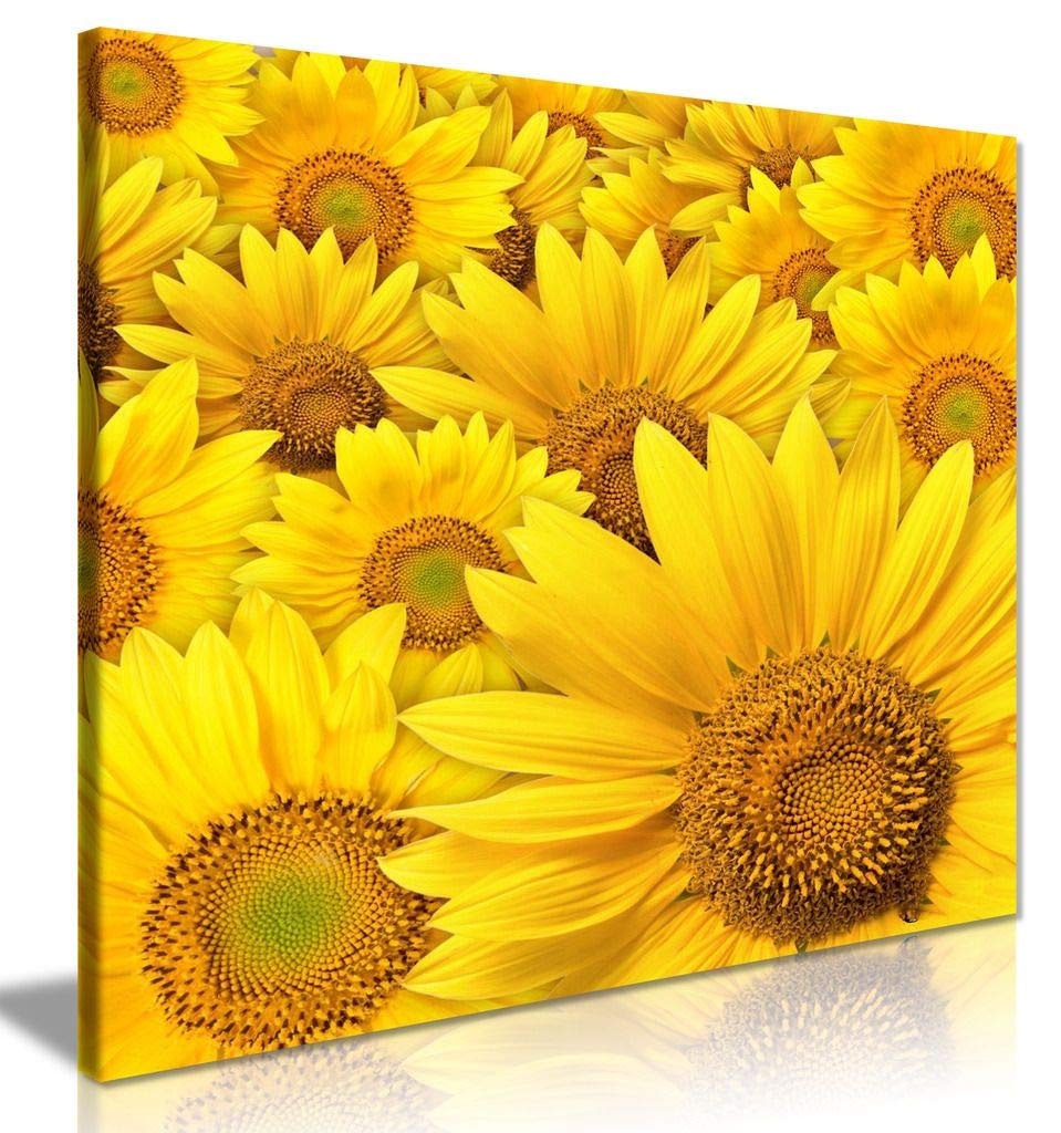 Yellow Sunflower Canvas Wall Art Picture Print (20X20In)