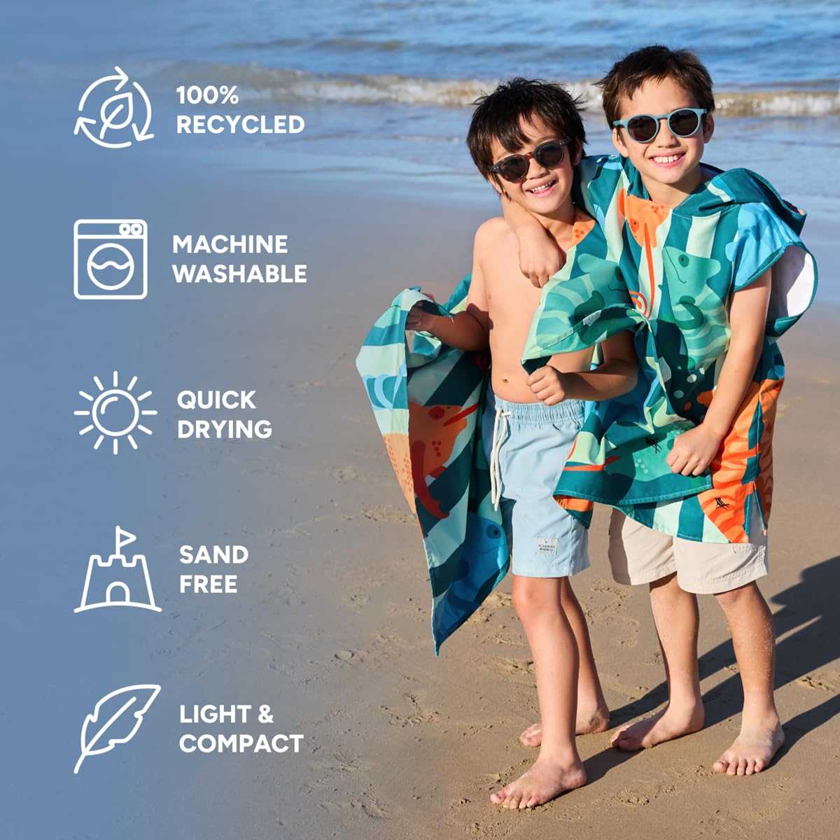 Dock & Bay Beach Towel - Quick Dry, Sand Free - Compact, Lightweight - 100% Recycled - Includes Bag - Karma Chameleon - Large (1