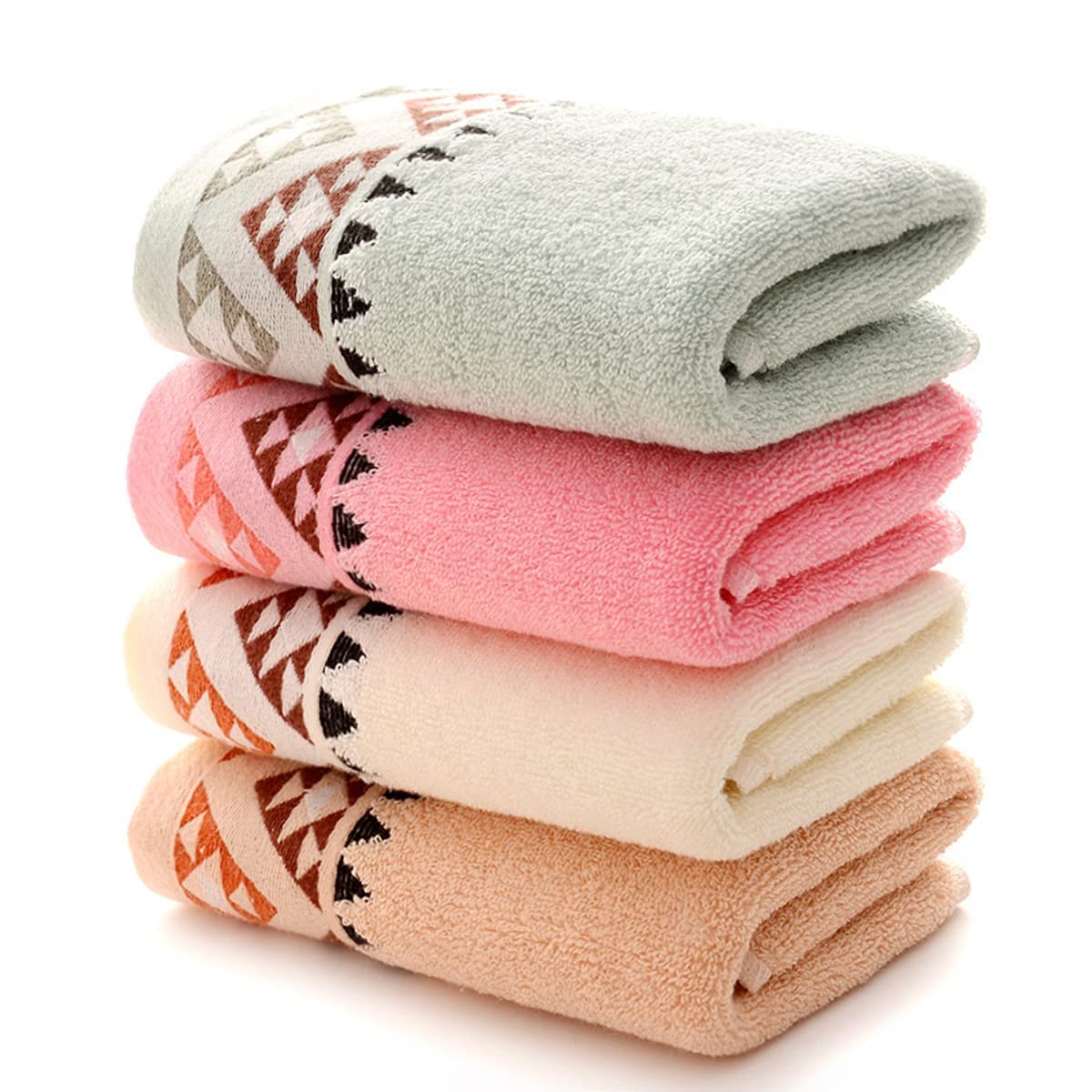 Qrity 4 Units 100% Cotton Hand Towels Bath Towels Set - Multipurpose Use Towels With High Absorbency (Variety), Sport Towels For