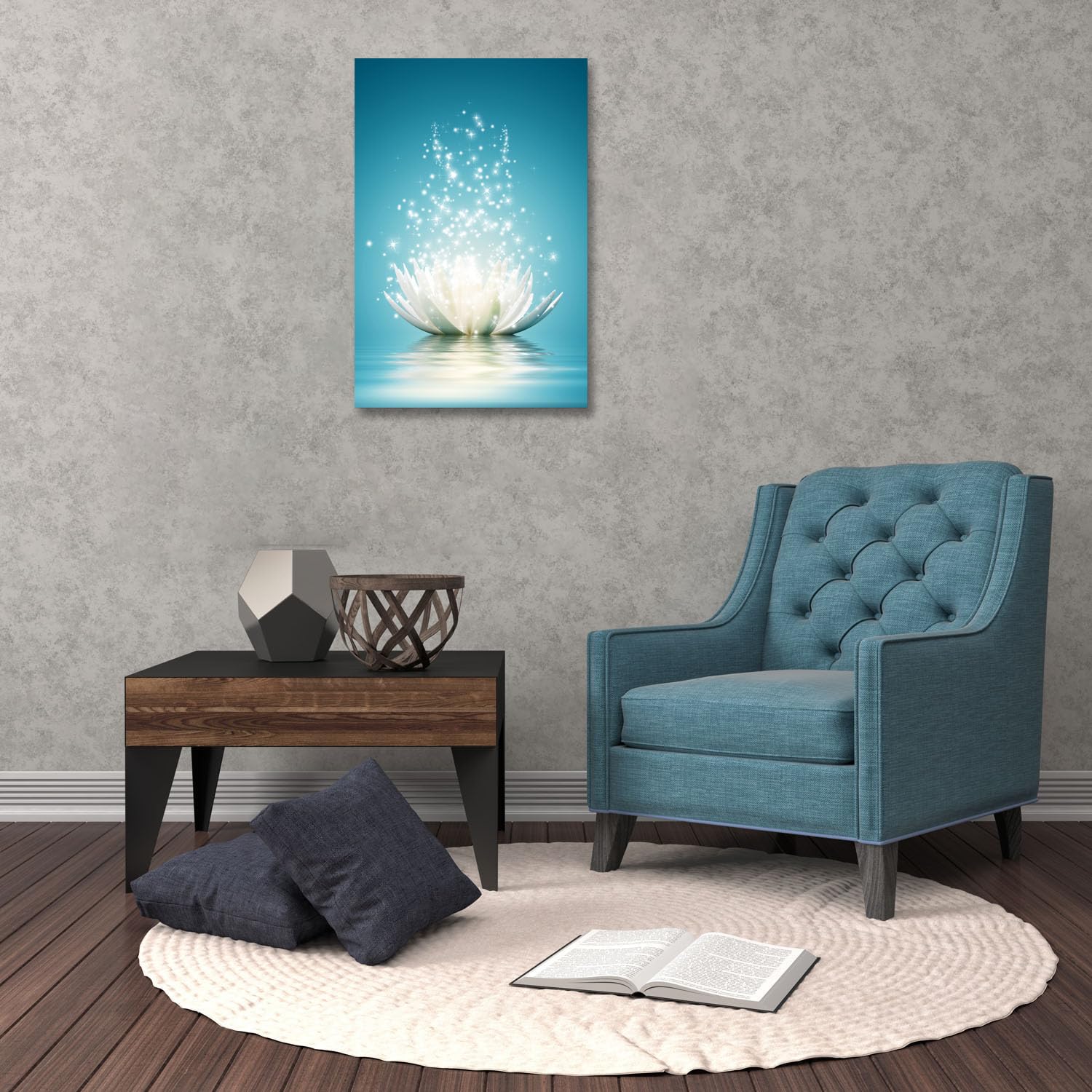 Lotus Flower Canvas Print Pictures Bathroom Decor Zen Wall Art Painting Spa Photo Artwork Framed For Spiritual Meditation Yoga R