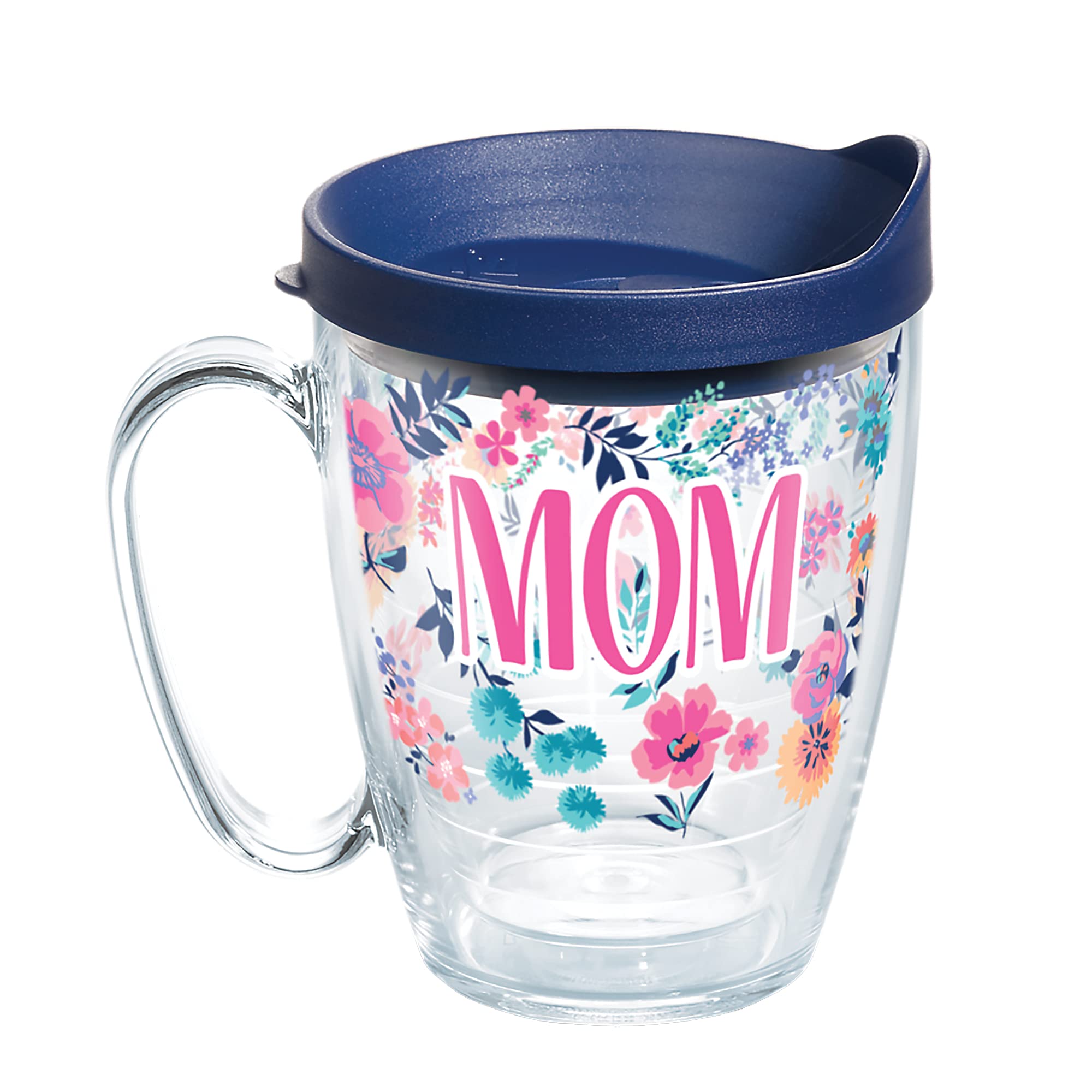 Tervis Made in USA Double Walled Dainty Floral Mothers Day Insulated Tumbler Cup Keeps Drinks Cold & Hot, 16oz Mug, Mom