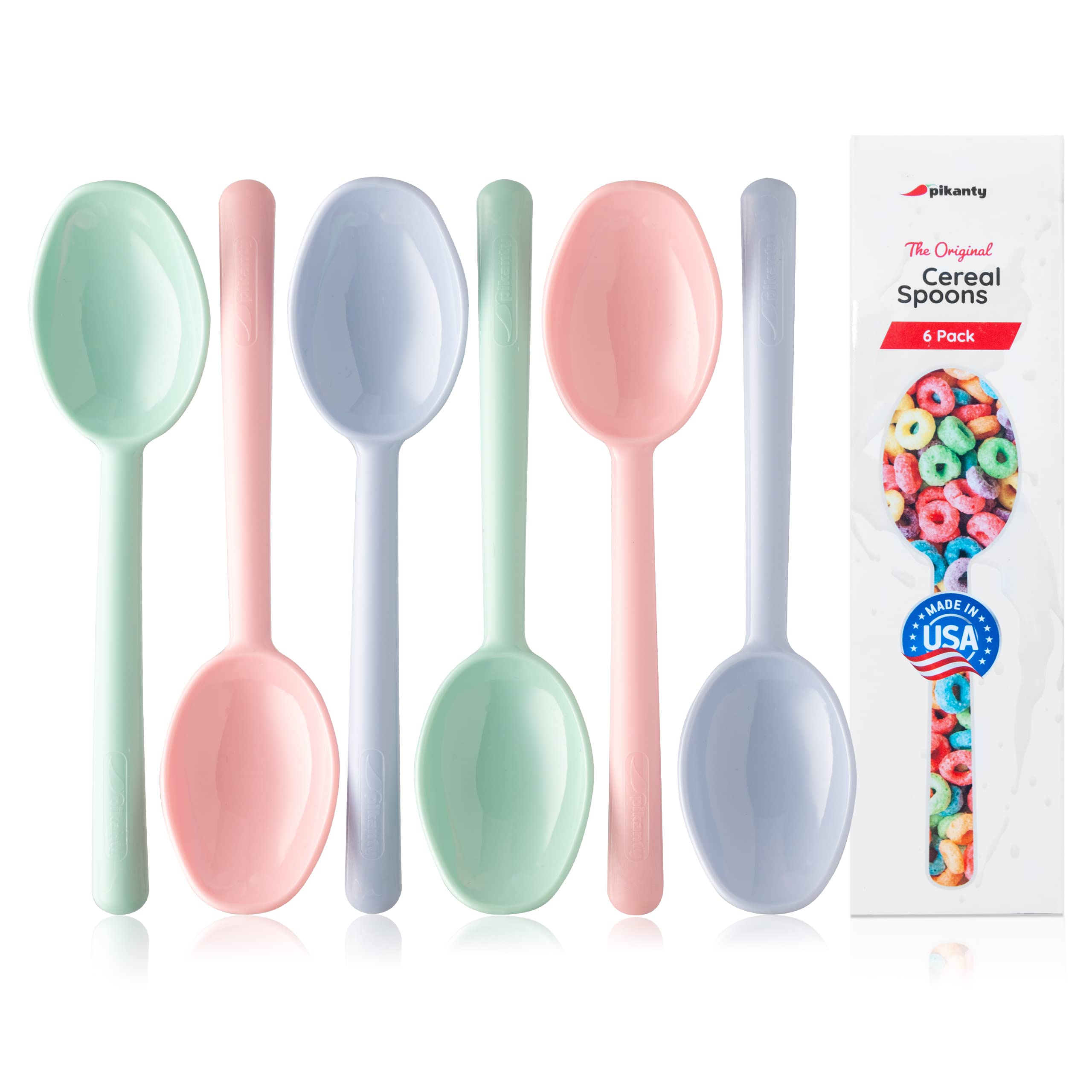 Pikanty - Plastic Spoon Portable Cereal, Soup, Porridge, Spoons Reusable Dinner Scoops For Home Kitchen Buffet Restaurant Flatwa
