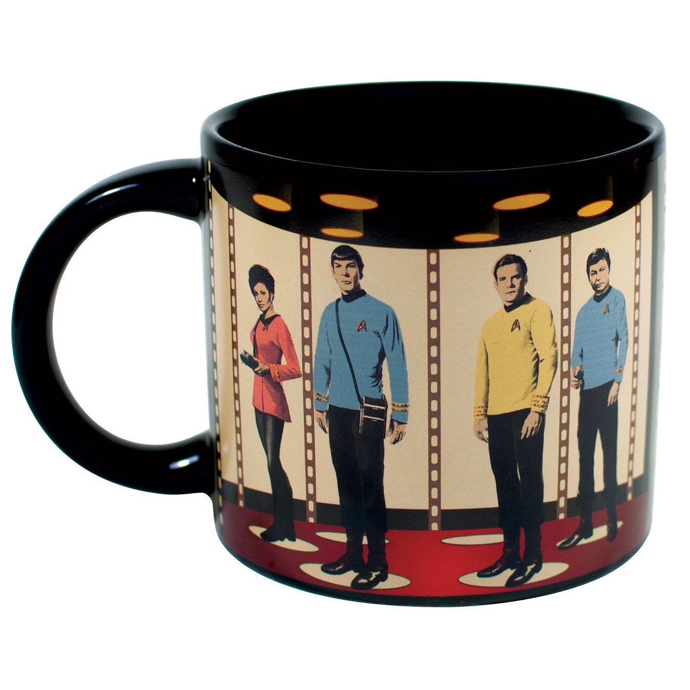 Unemployed Philosophers Guild Star Trek Transporter Heat Transforming Mug - Hot Coffee Beams Down Kirk, Spock, Mccoy, And Uhura,