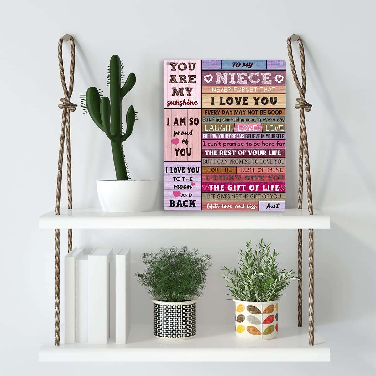 Niece Gifts from Auntie To My Niece Wooden Hanging Sign Back to School Encouragement Gift for Niece from Aunt Uncle Wall Decor f