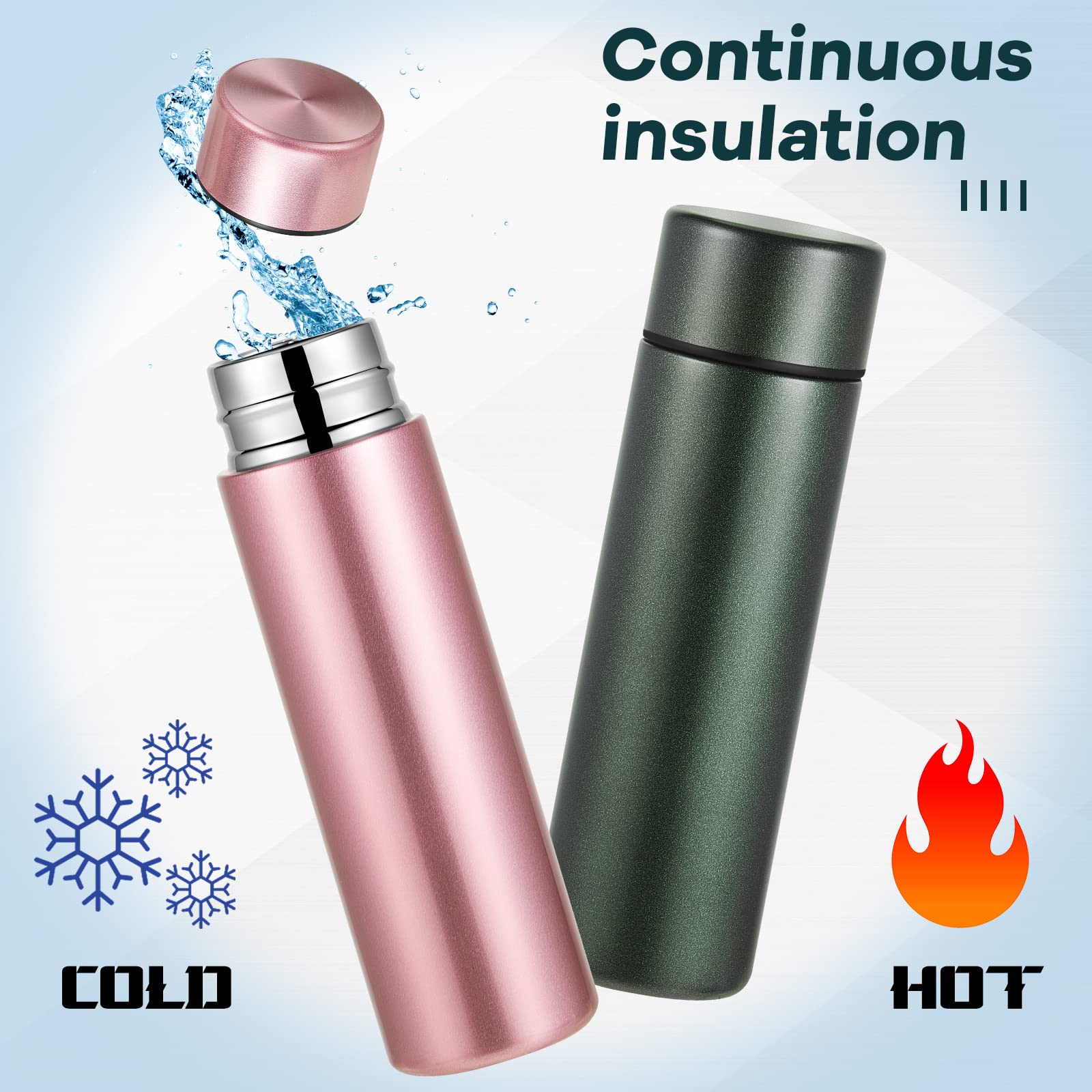 Irenare 5Oz Mini Water Bottle Mini Insulated Stainless Steel Bottle Purse Water Bottle Cute Leak Proof Water Flask Keeps Drink C