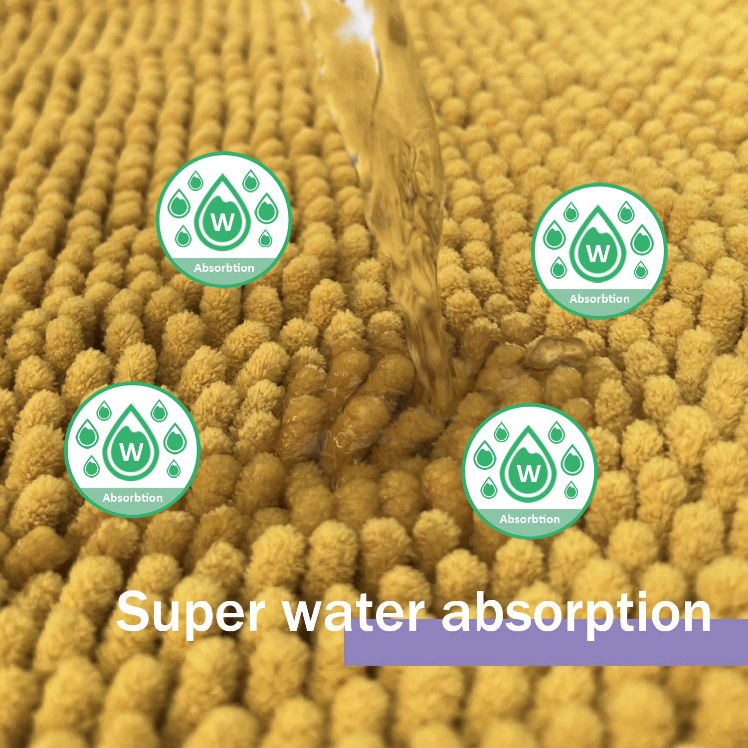 Yellow Bathroom Rug Bathroom Set  Cute Bathroom Rugs  Chenille Bath Rug Sets 3 Piece  Ultra Soft Non-Slip Bath Rug  and Absorbent Bathroom Rug Set  Easy Clean  Plush Bath Mat for Bathroom  Tub  Shower