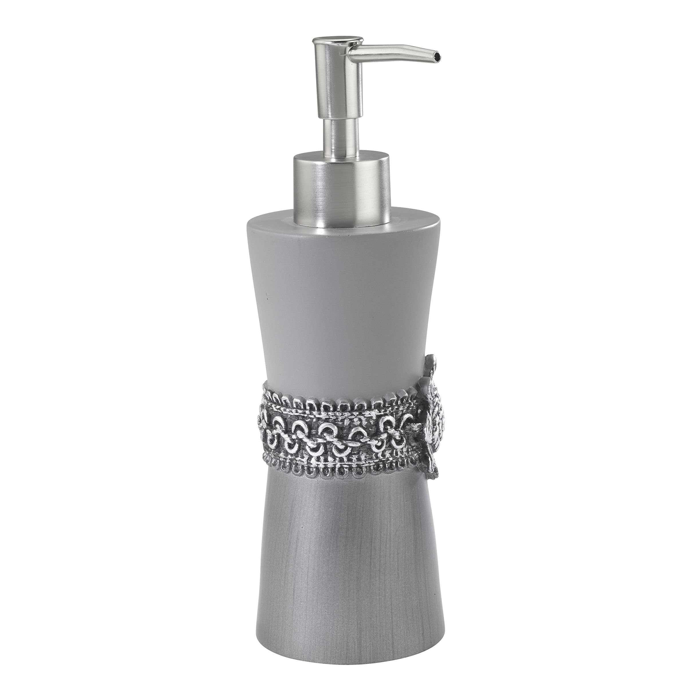 Avanti Linens Soap Dispenser & Lotion Pump, Durable Granite Resin Bathroom Accessory, Braided Medallion Collection, Model 11166