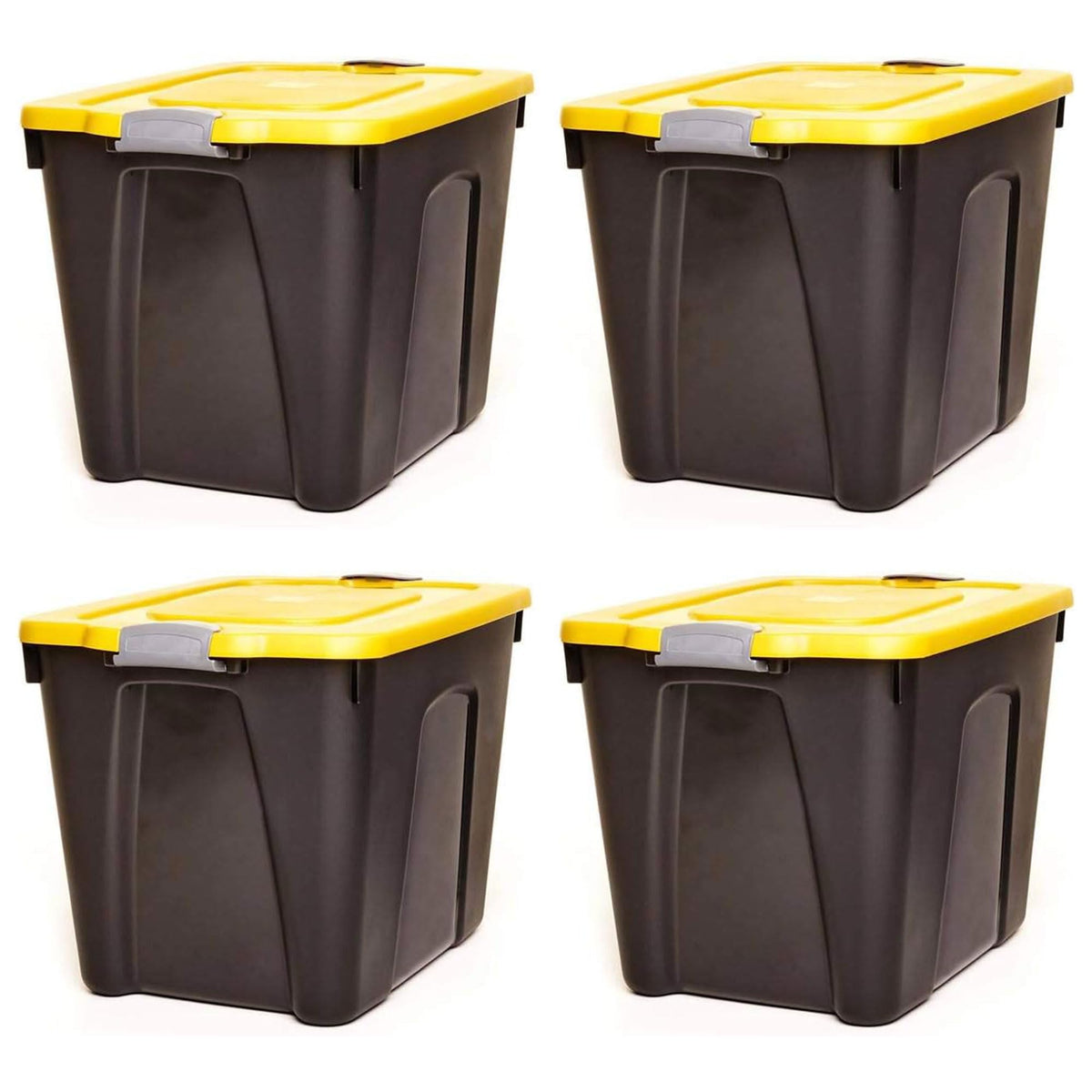 Homz 22-Gallon Durabilt Plastic Stackable Home Office Garage Storage Organization Container Bin W/Latching Lid And Handles, Blac
