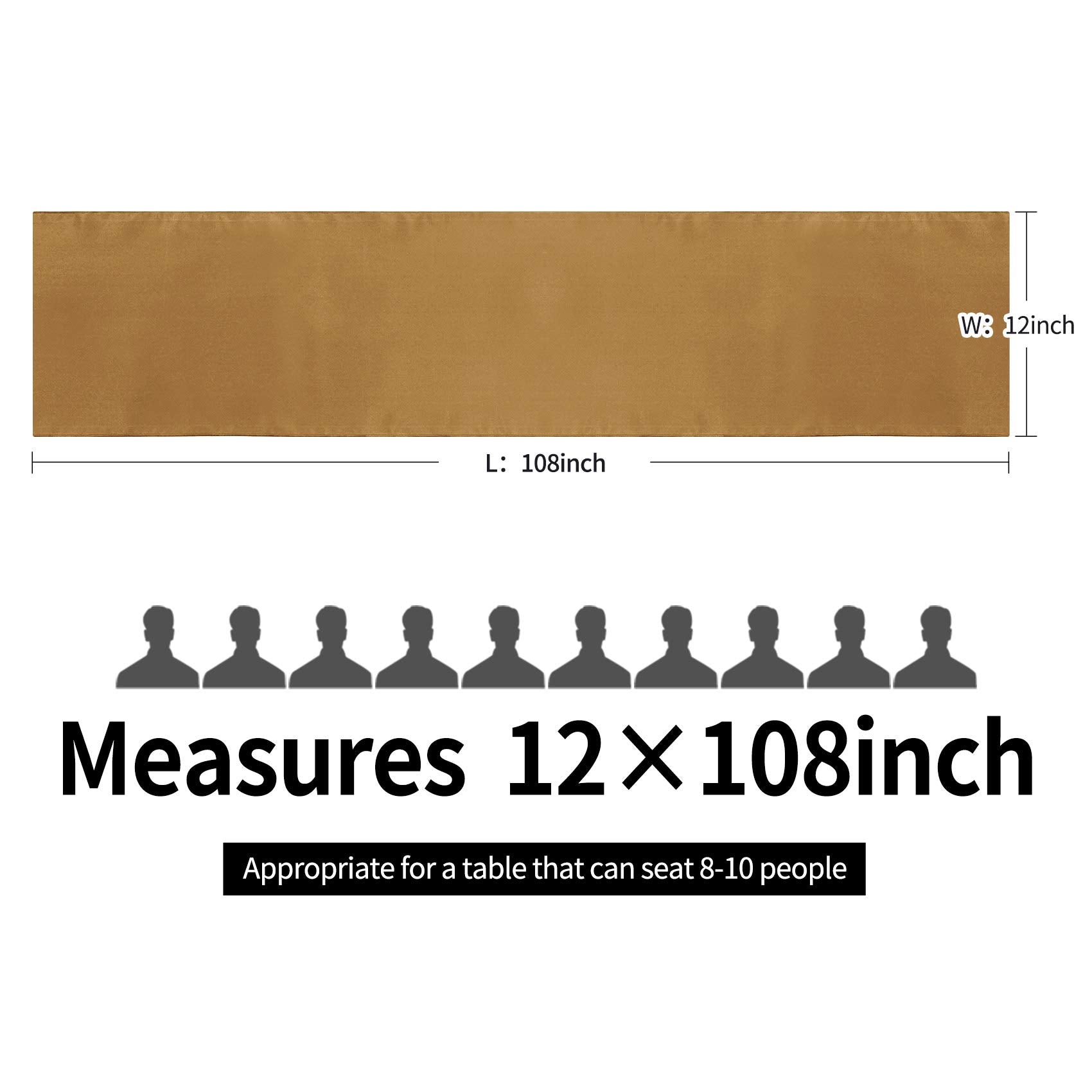 5-Pack Satin Table Runner Old Gold 12 X 108 Inches Long, Table Runners For Wedding, Birthday Parties, Banquets Decorations(5 Pac