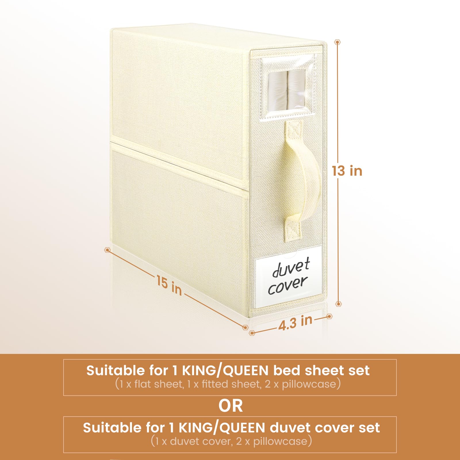 YUOROS Sheet Organizers and Storage (Queen or King Size) Foldable Bed Sheet Set Organizer for Bed Sheet, Duvet Covers and Pillow