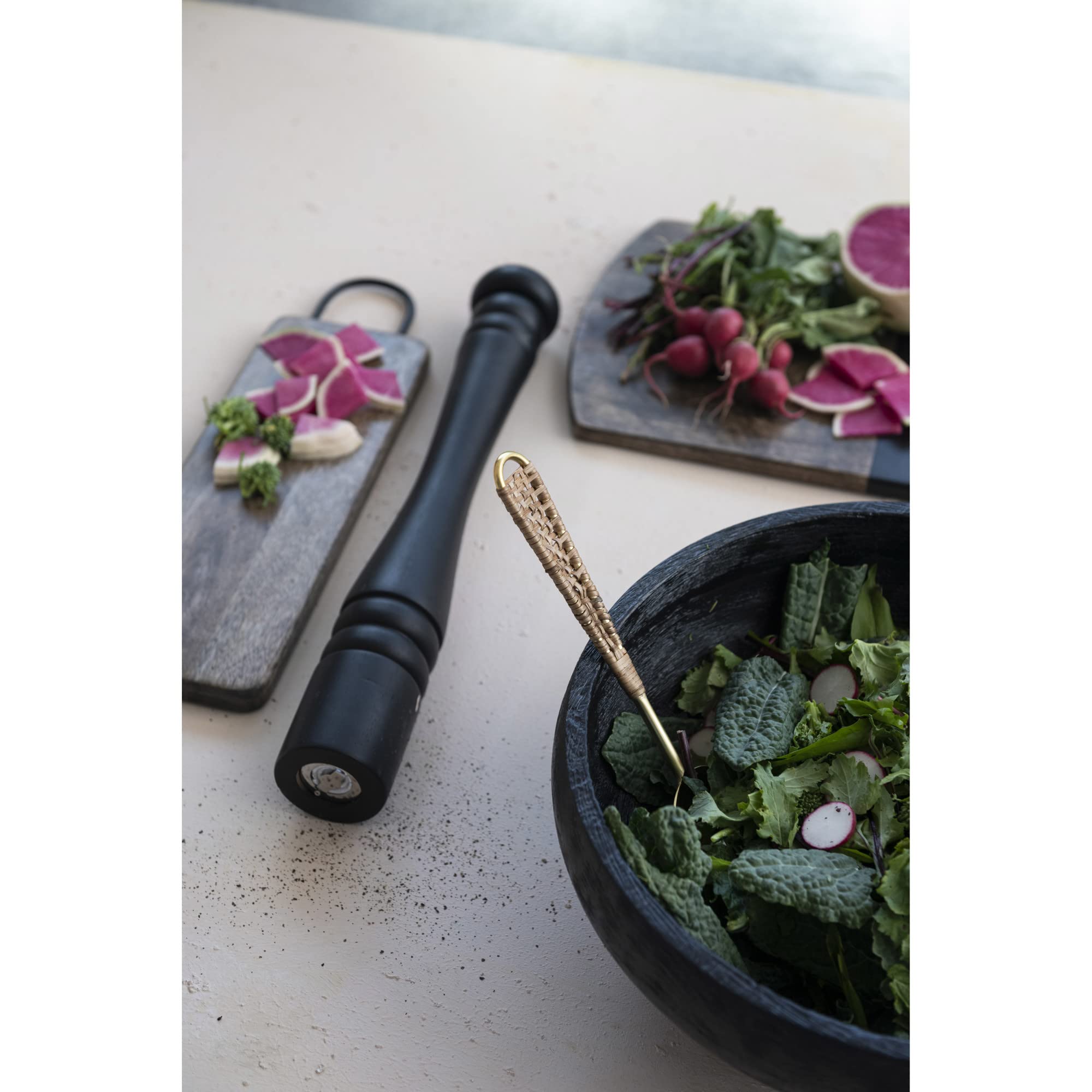 Bloomingville Modern Wood, Matte Black Salt And Pepper Mill