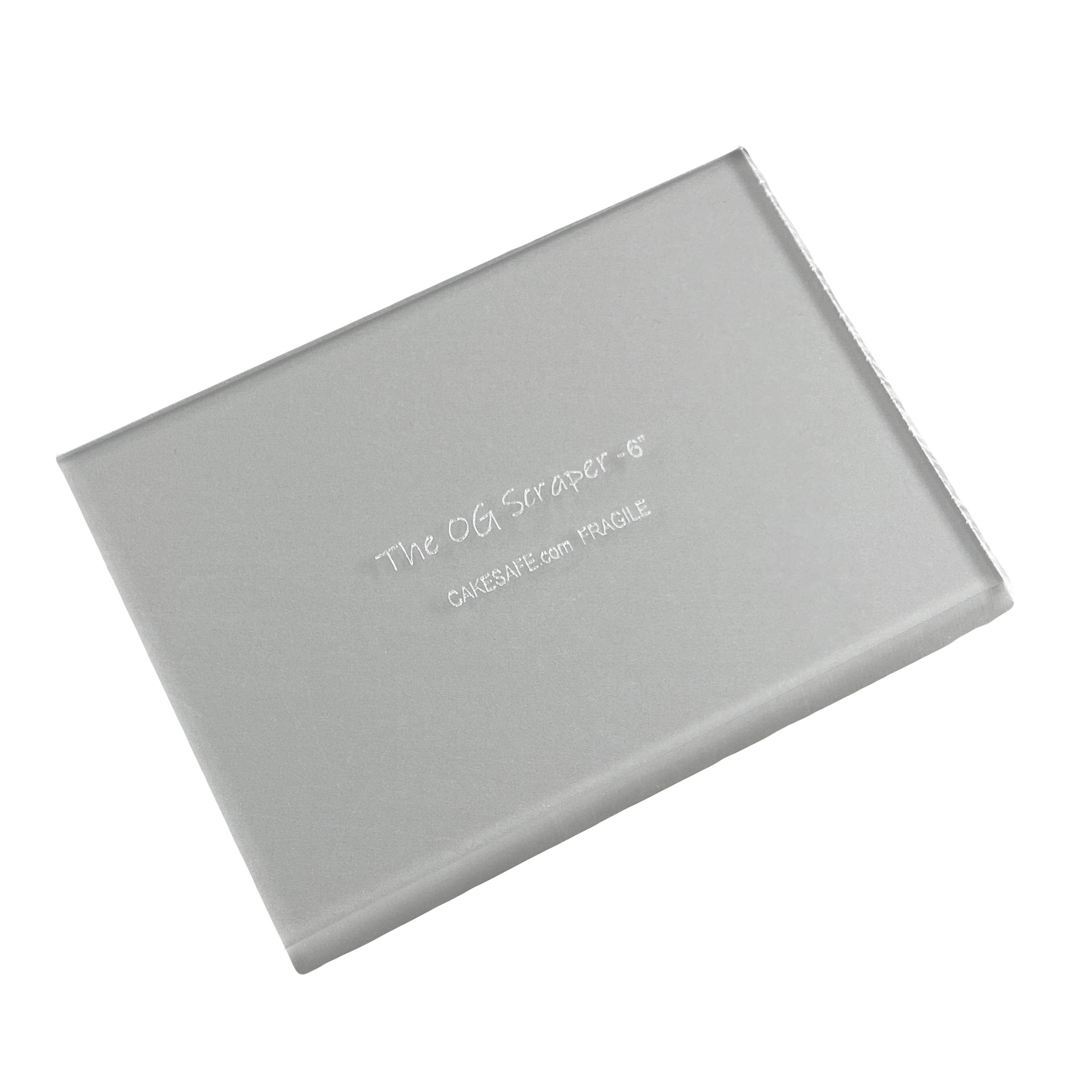Cakesafe 6 Inch Og Scraper-Clear Acrylic Cake, Icing, And Butter Cream Smoother With Beveled Edge