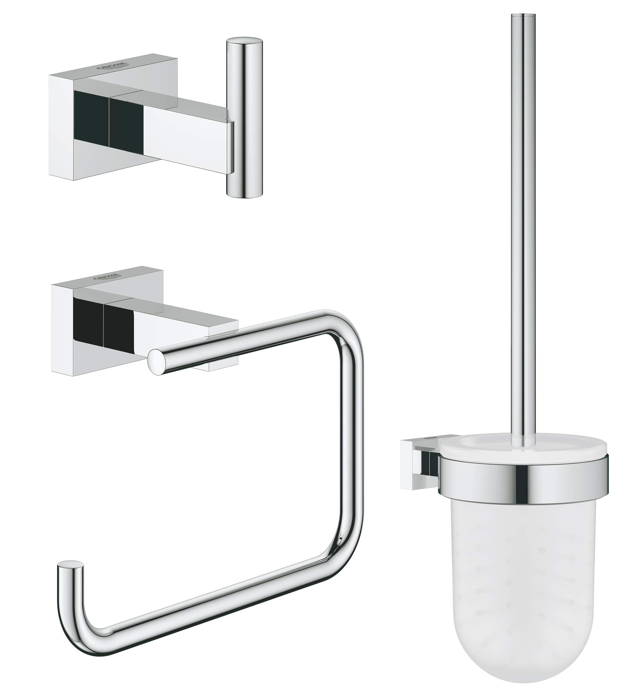 Grohe 40757001 Essentials Cube Guest Restroom Set 3-In-1