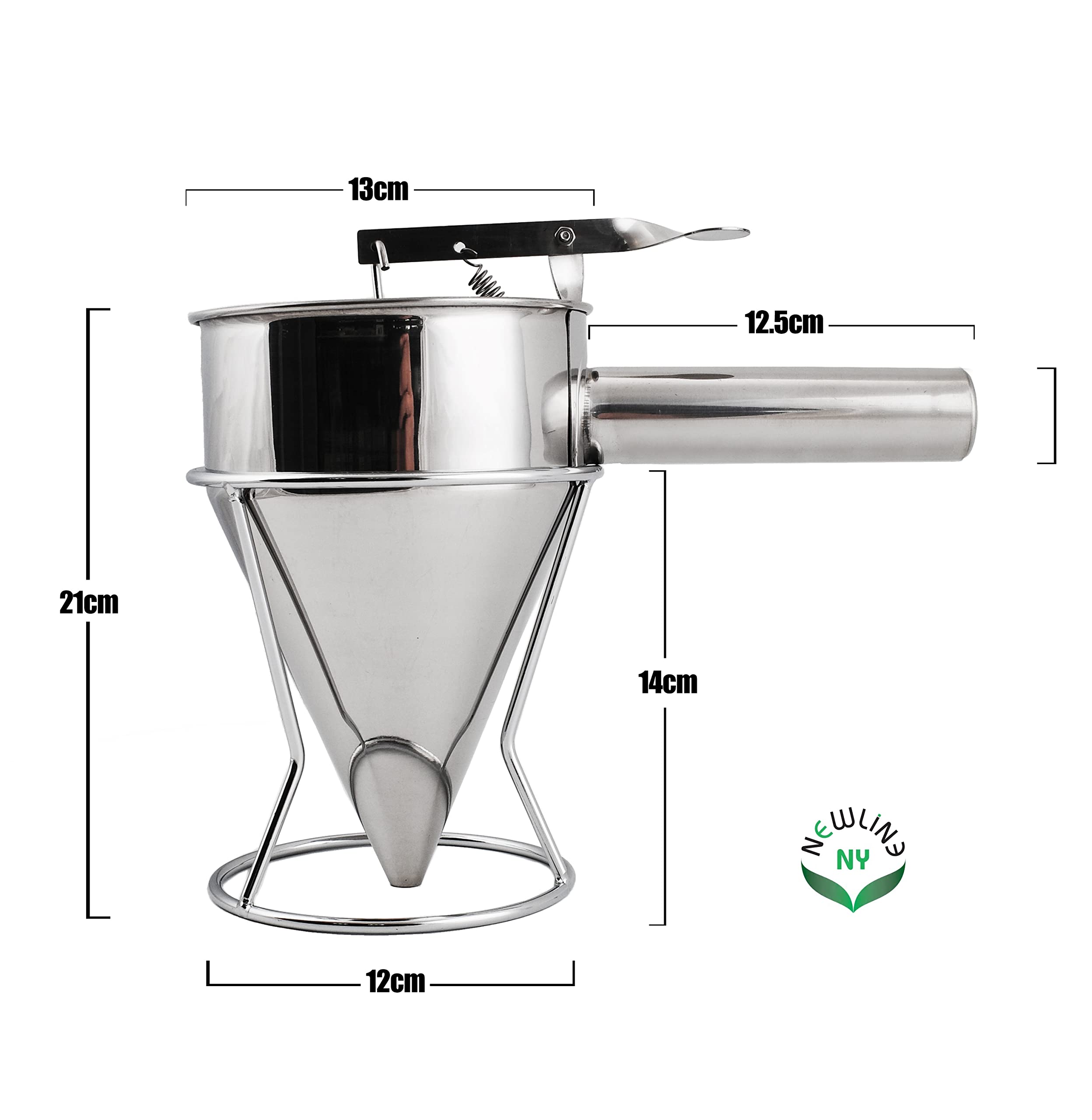 Newline Ny Stainless Steel Baking Funnel Dispenser With Stand For Takoyaki Pancake Batter Cupcake Pastries Desserts