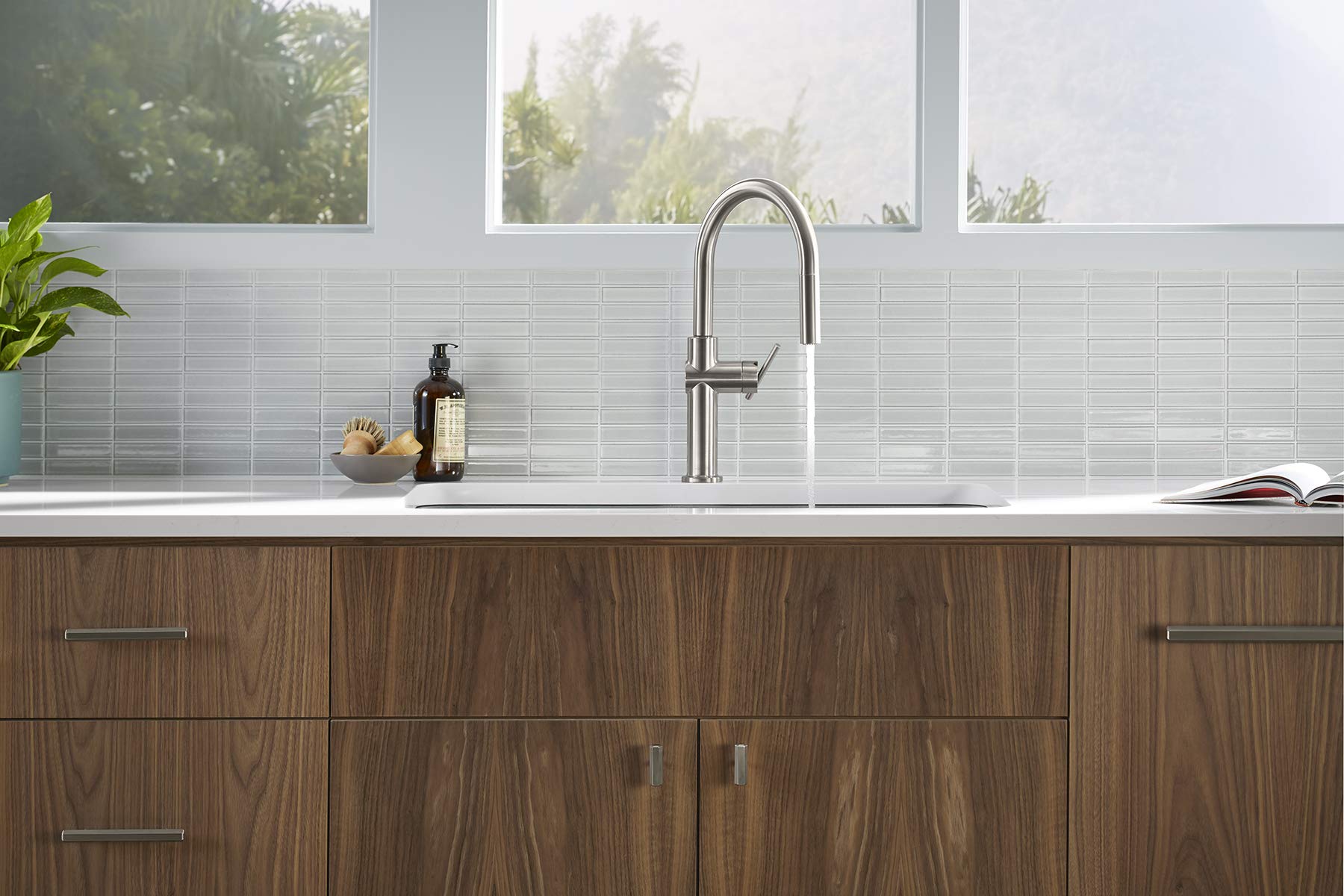 Kohler 22974-Wb-Cp Crue Touchless And Voice Activated Kitchen Sink Faucet With Pull Down Sprayer, Kitchen Sink Faucet With Motio
