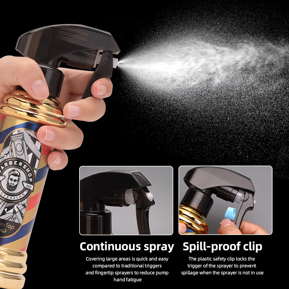 Barbertop Barber Spray Bottle, Barber Stylist Fine Mist Sprayer, Refillable Container & Spray Bottle For Hairdressing, Cleaning,