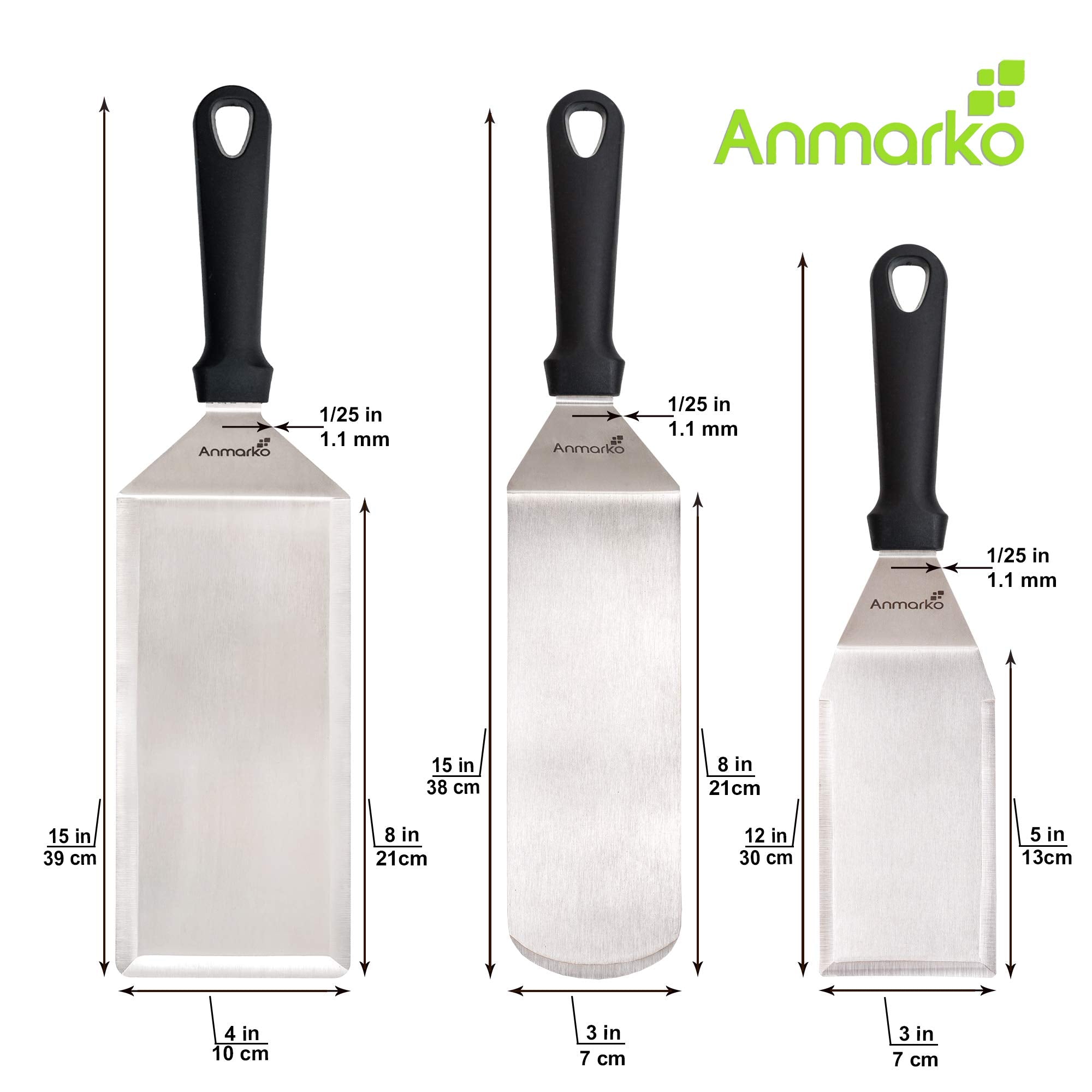 Metal Spatula Griddle Accessories Set - Griddle Scraper Flat Spatula Pancake Flipper Hamburger Turner - Metal Utensil Great For