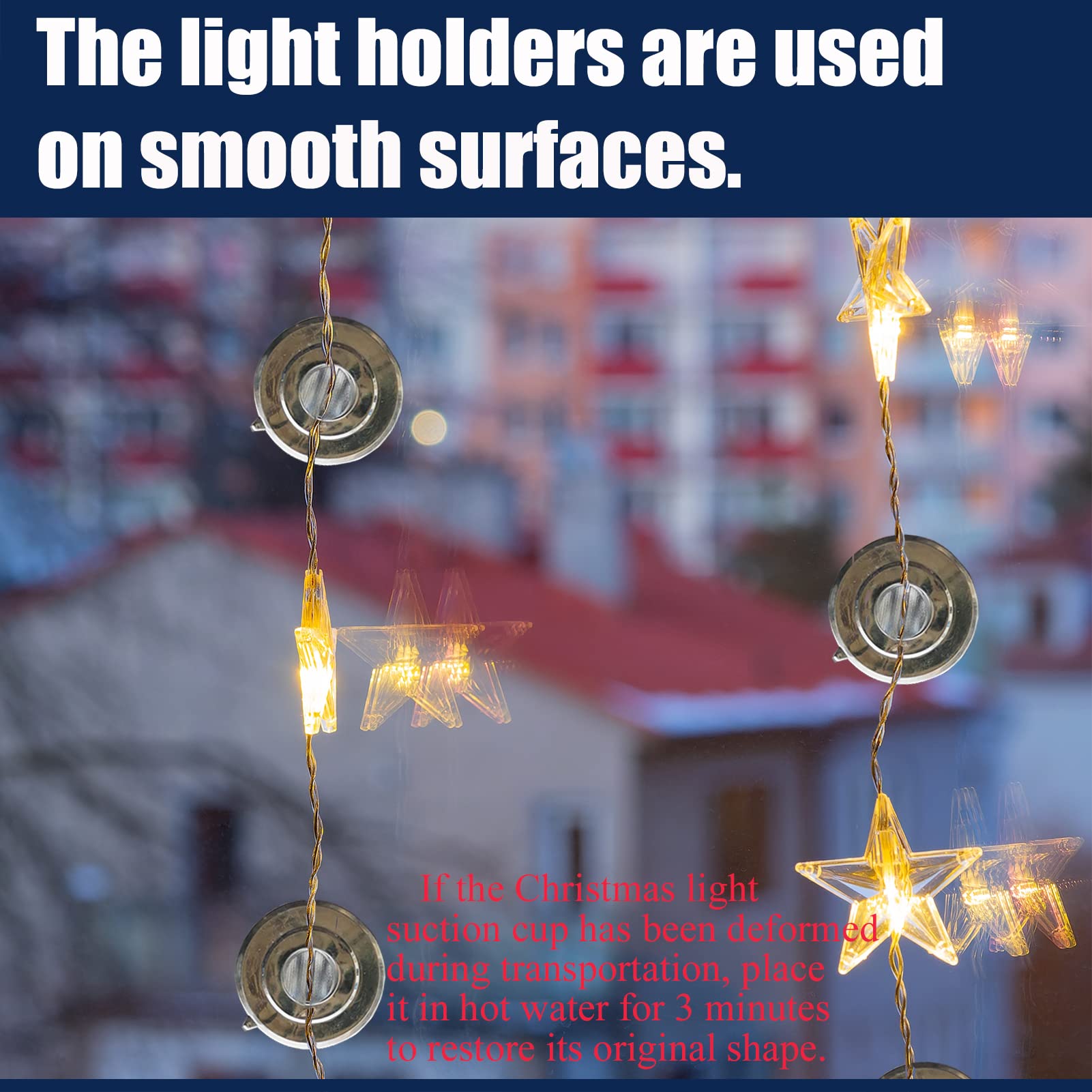 Fyojaic Christmas Light Suction Cups [Set Of 60] Mini Strong Suction Cup Wire Holder, Small Clear Rope Light Caddy Window Glass