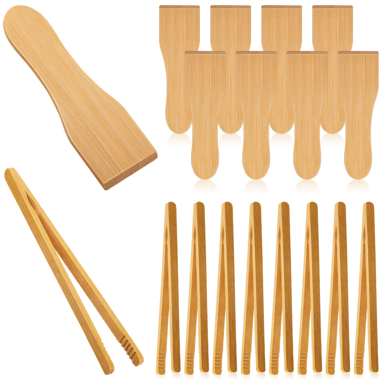 FoldTier 8 Set Wooden Raclette Spatula Set for Cheese, Bamboo Wood
