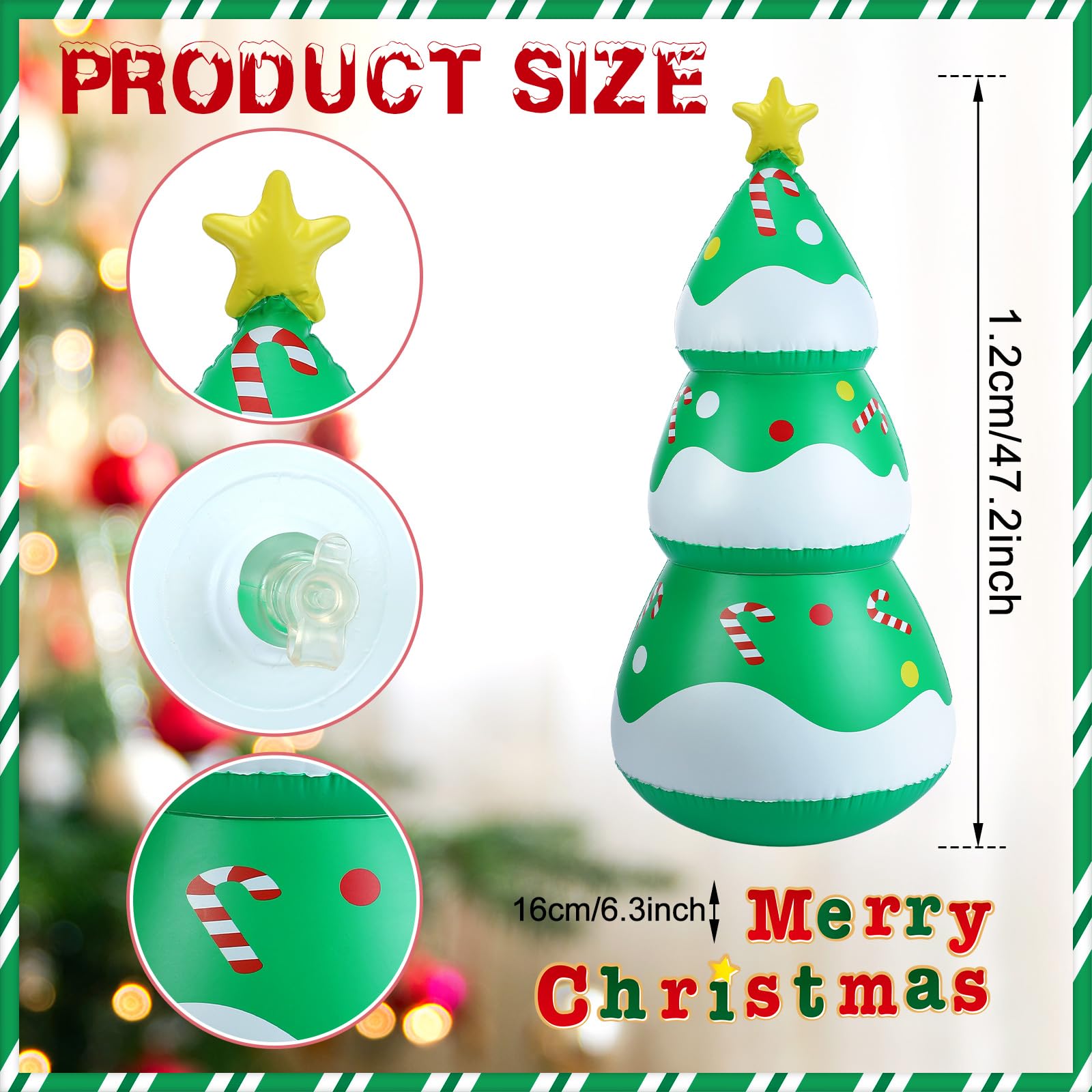 Sosation Inflatable Christmas Tree Car Decorations with Merry Christmas Magnet Trunk or Treat Golf Cart Car Decorations Kit 47