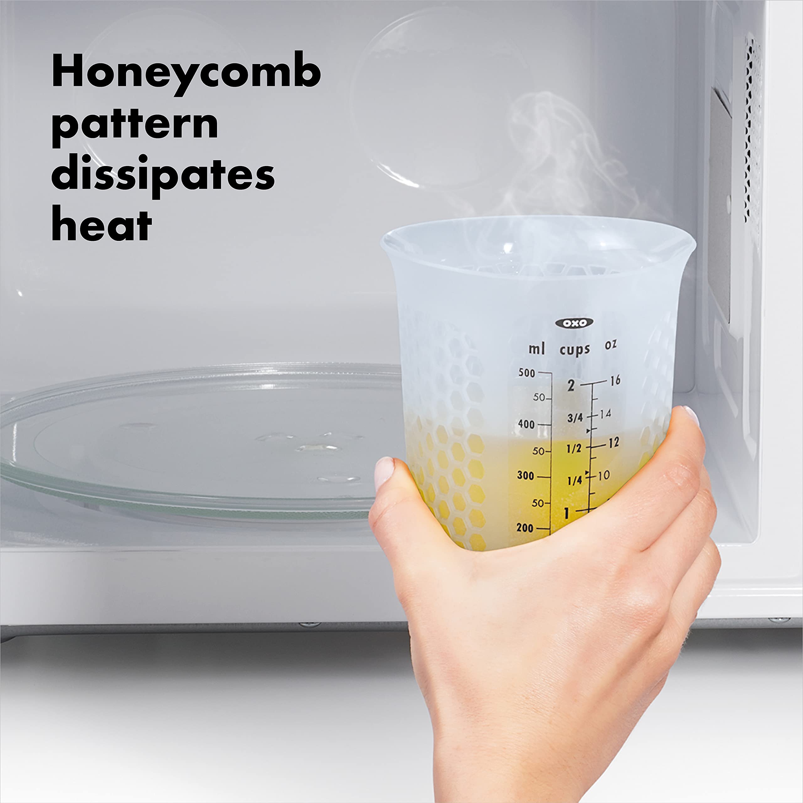 Oxo Good Grips 3 Piece Squeeze & Pour Silicone Measuring Cup Set, Blue