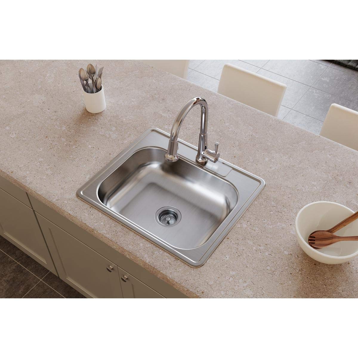 Elkay Dayton Stainless Steel 25'' X 21-1/4'' X 6-9/16'', Single Bowl Drop-In Sink