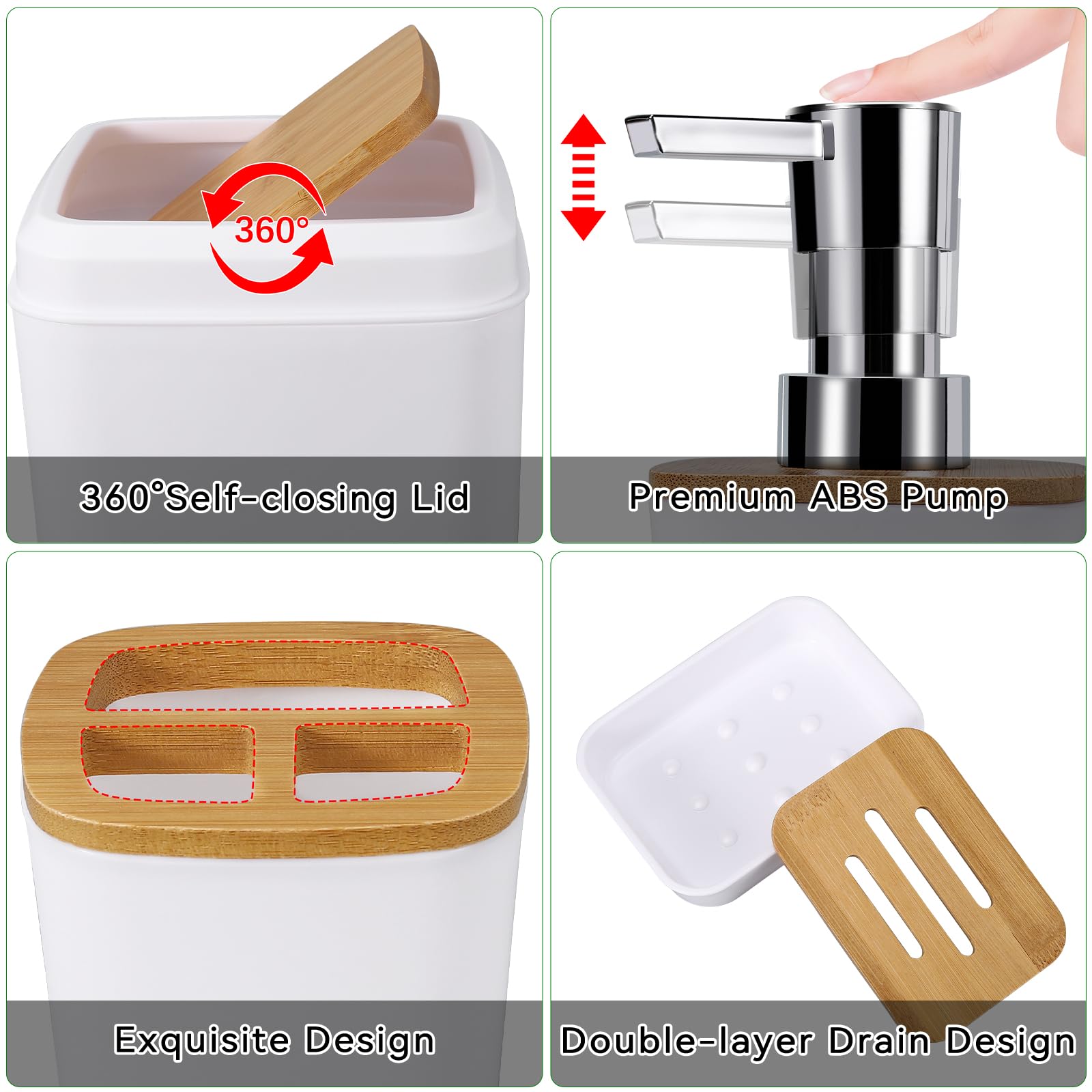 White Bathroom Sets Accessories With Waffle Shower Curtain And Bath Mats,Bathroom Sets With Trash Can,Toothbrush Holder,Toothbru