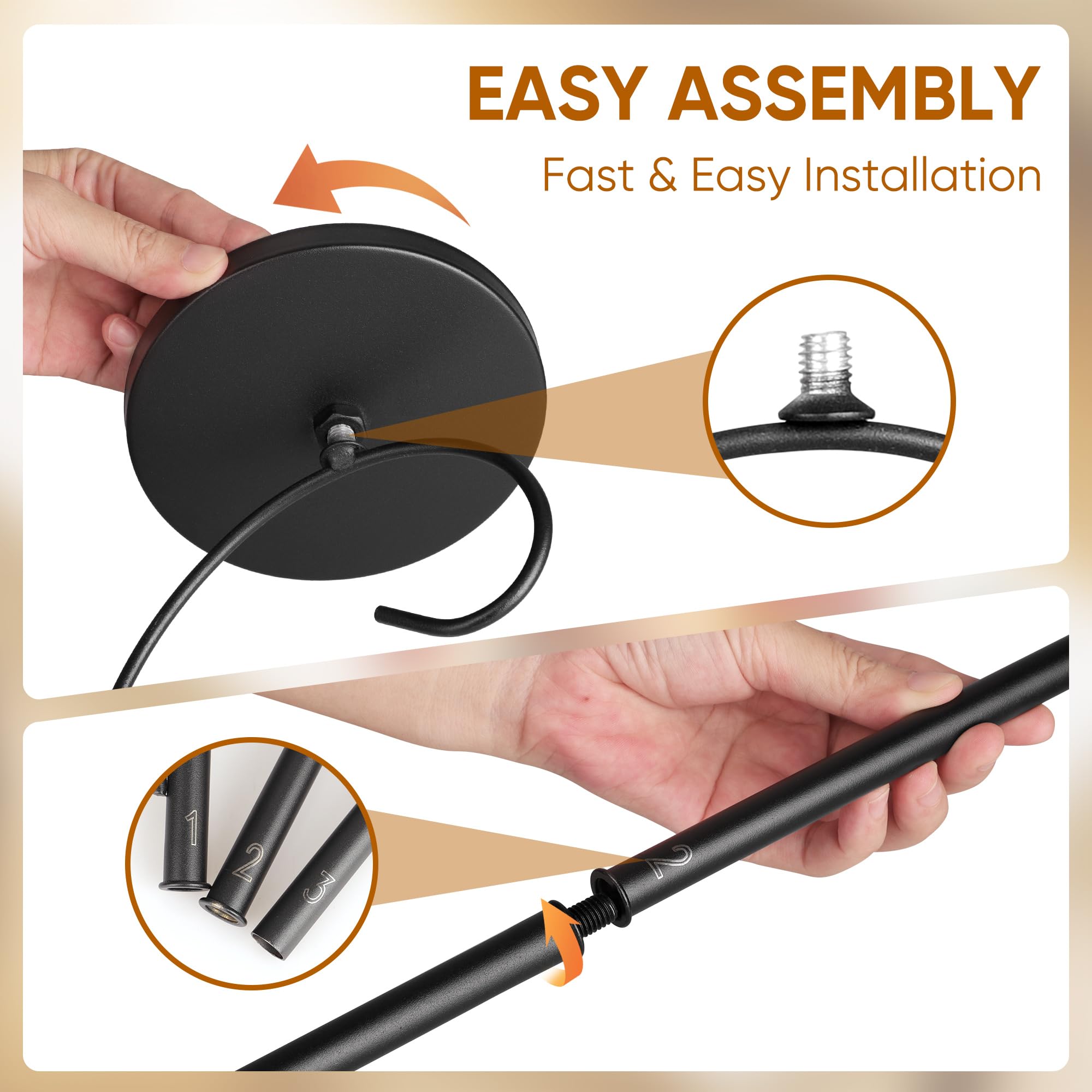 Christmas Tree Topper, 35.4'' Triple Topper Candle Holder, 3 Tier Black Candle Holder for Christmas Tree, Light up for Indoor Be