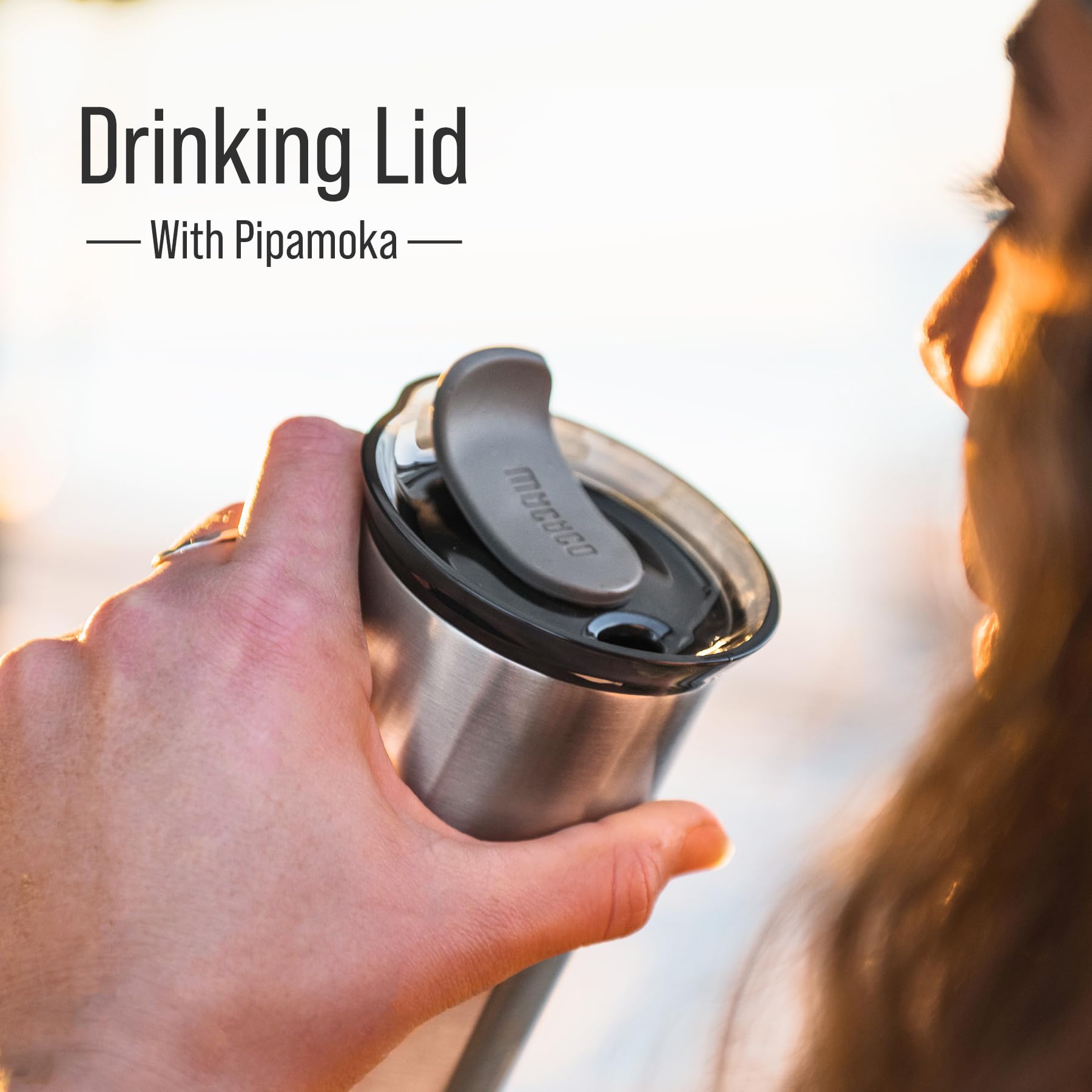 Wacaco Drinking Lid, Replacement Spill-Proof Cup Lid Compatible With Pipamoka, Cuppamoka And Octaroma, Black