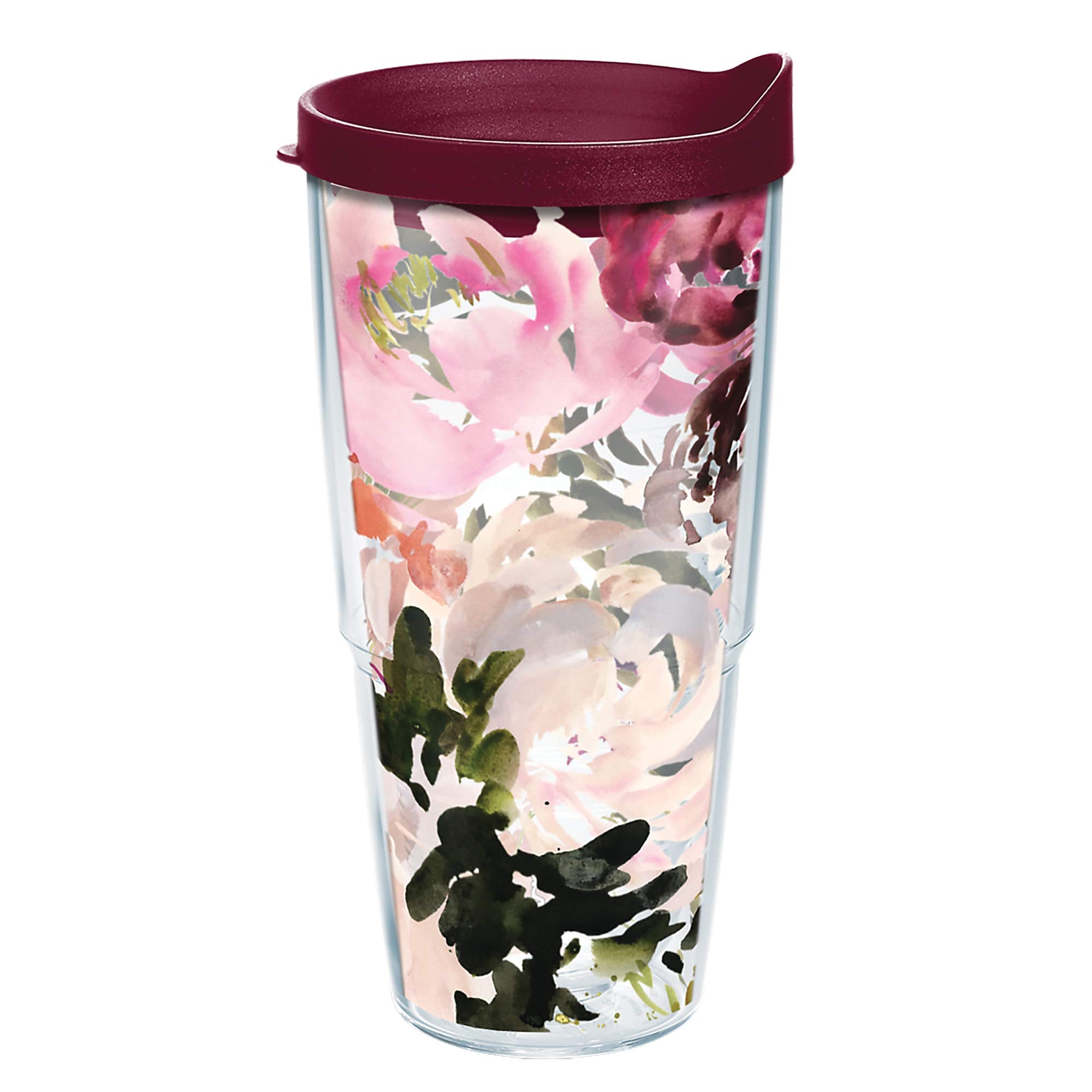 Tervis Kelly Ventura - Floral Collection Made in USA Double Walled Insulated Tumbler Travel Cup Keeps Drinks Cold & Hot, 24oz - 