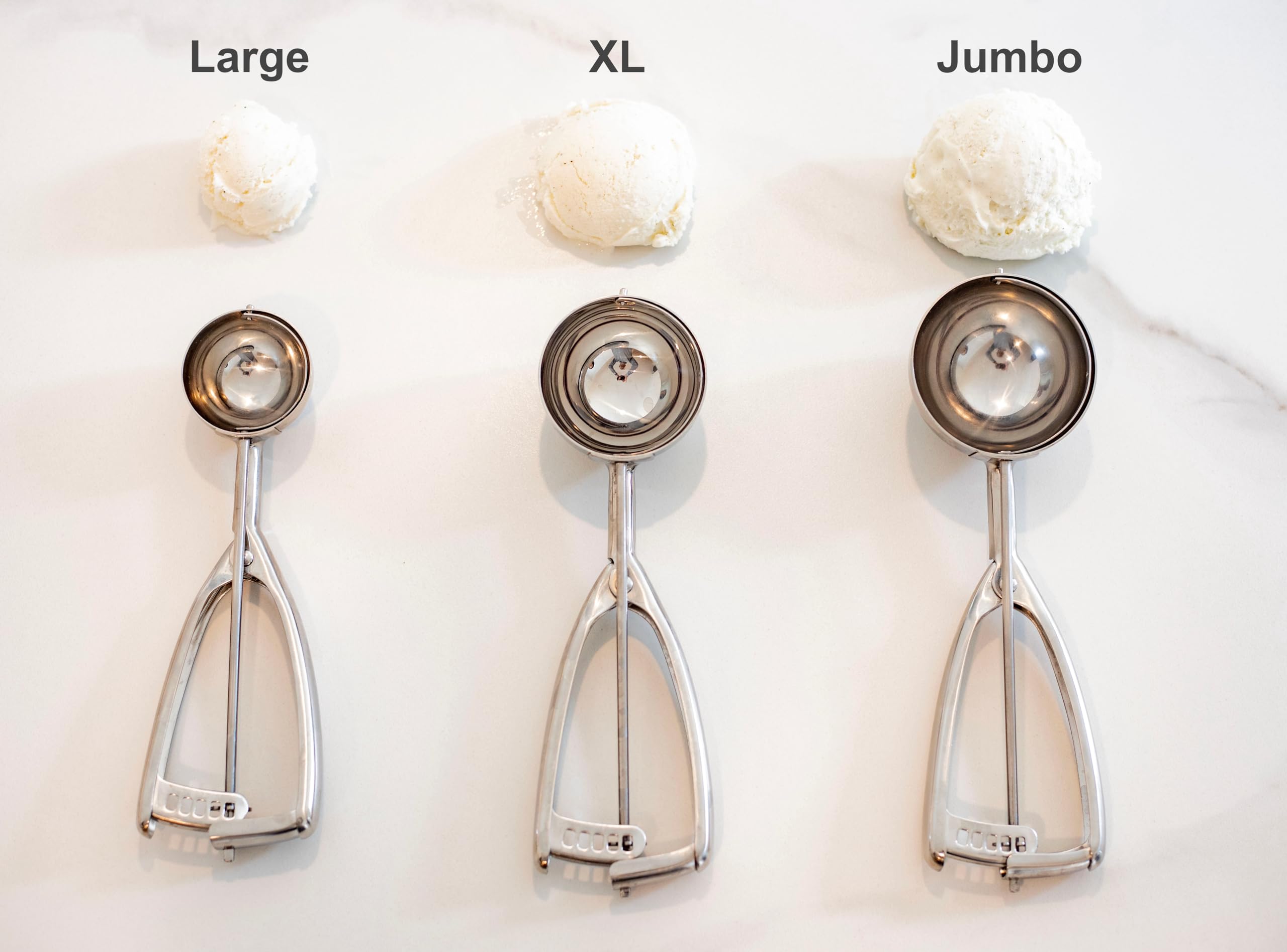 Jenaluca Extra Large Ice Cream Scoop - 18/8 Stainless Steel - Extra Large Scoop With Gift Bag - #12 - ? Cup Portion Scooper