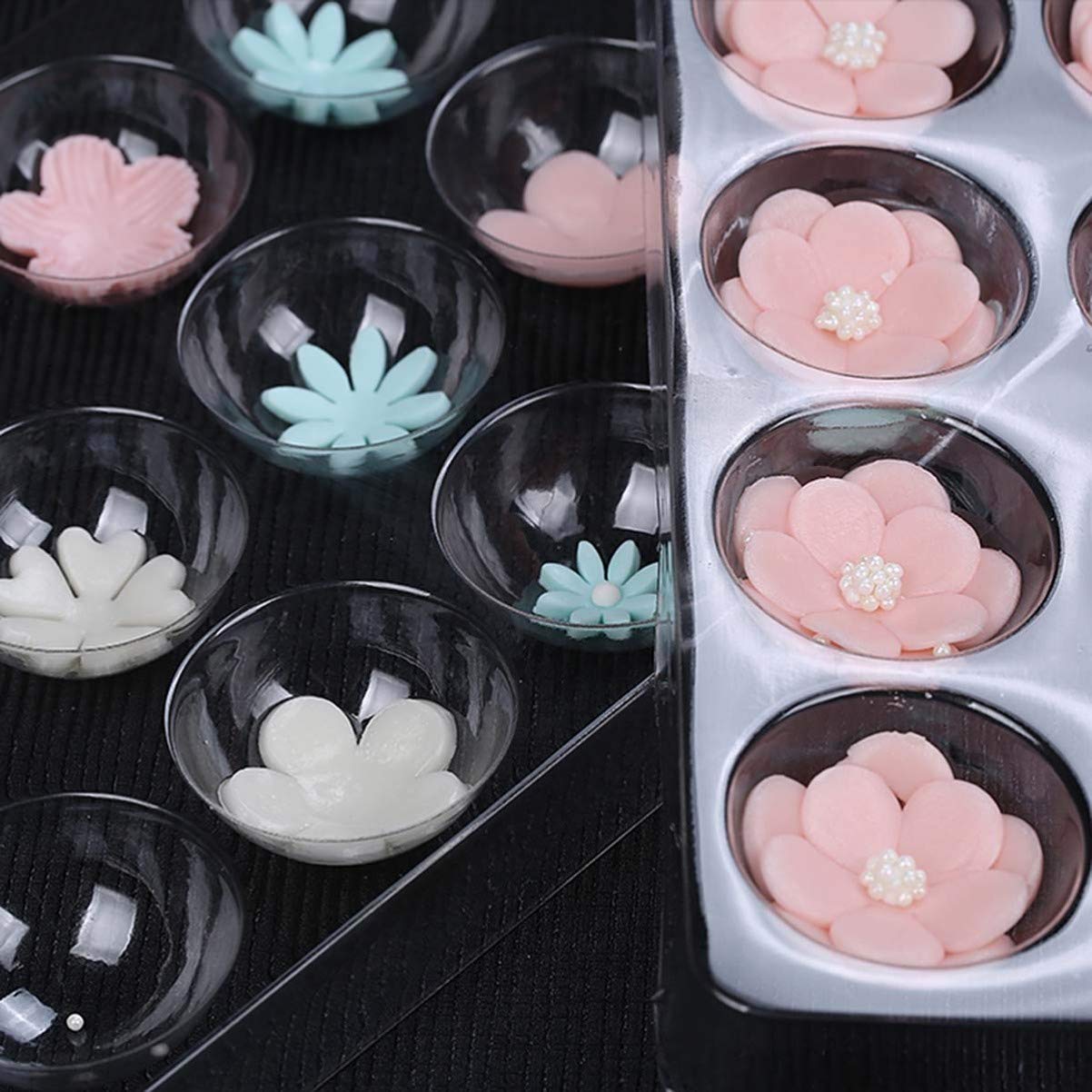 Hemoton 4Pcs Sugar Flower Drying Mold Fondant Shaping Tray Plastic Cake Decoration Baking Tools For Sugarcraft, Gum, Chocolate,