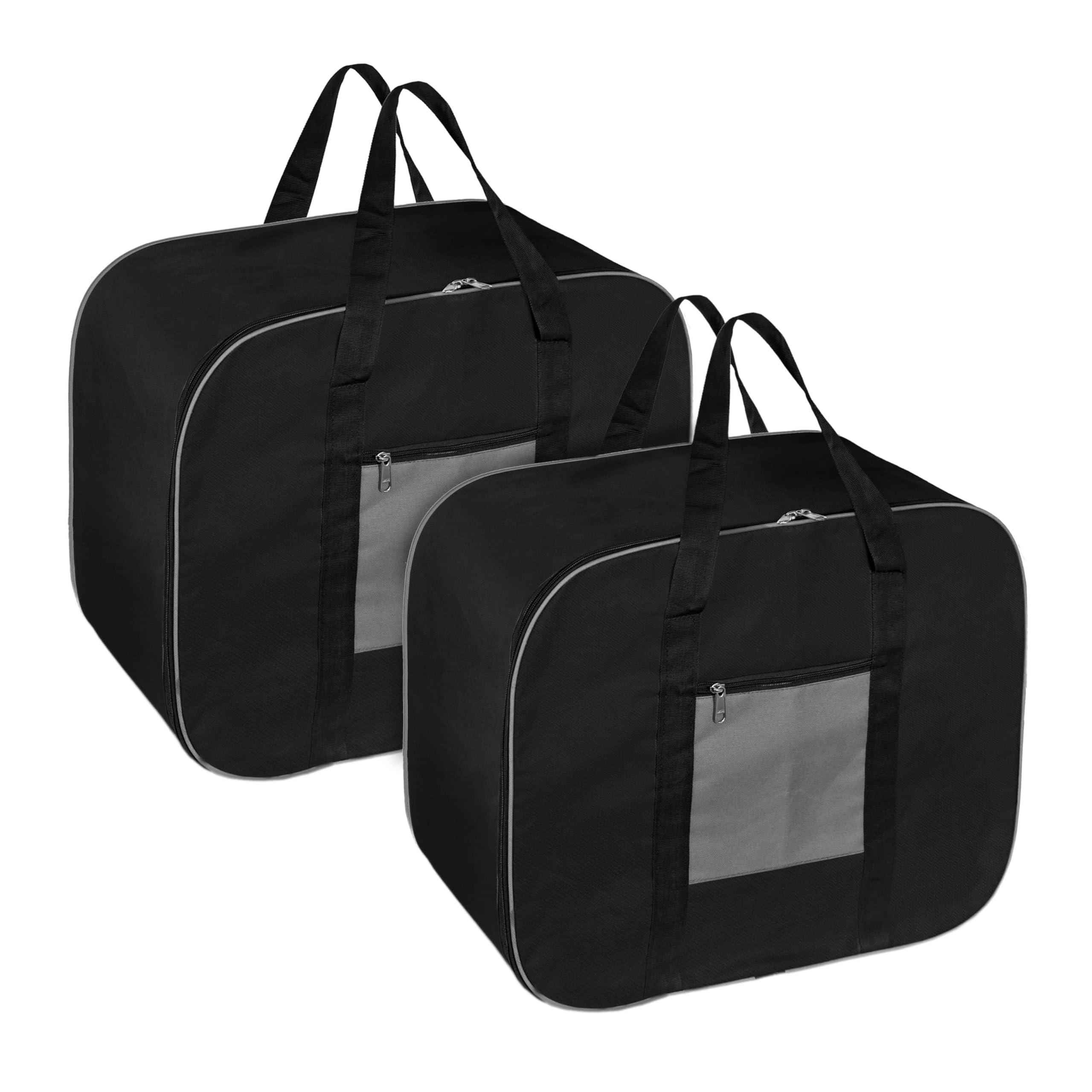 Storite 2 Pack Medium Size Moisture Proof Nylon Foldable Underbed Storage Bag For Clothes, Blankets Cover (39 X 32 X 22 Cm)  Bl