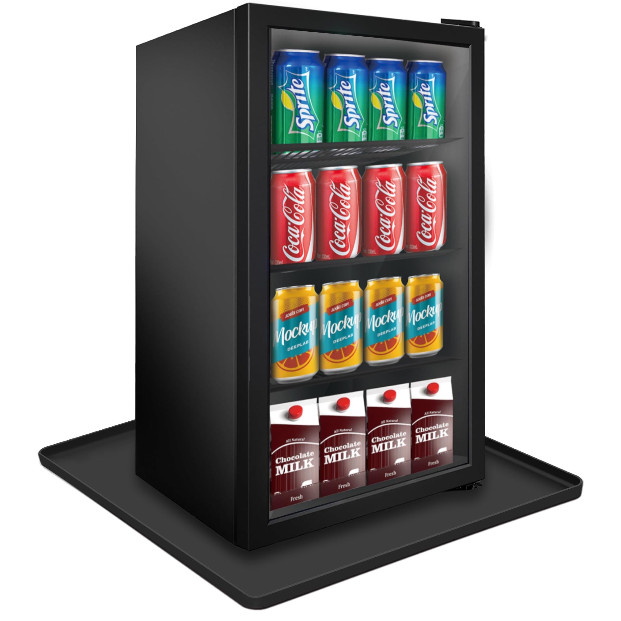 Vanpet 24'' X 24'' X 0.8'' Mini Fridge Silicone Mat With Raised Edge, Under Washing Machine Pad Under Mini Refrigerator Freezer