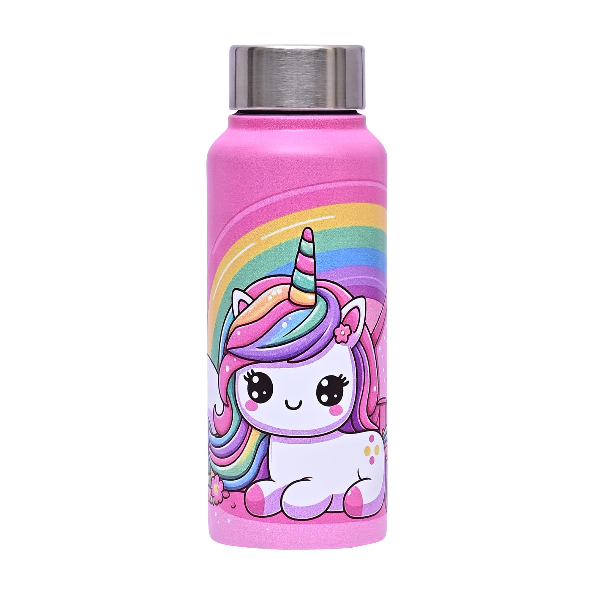 Vellora Unicorn Animated Stainless Steel Water Bottle For Kids,School Water Bottle For Kids,Picnic Water Bottle,Sipper Bottle,Le