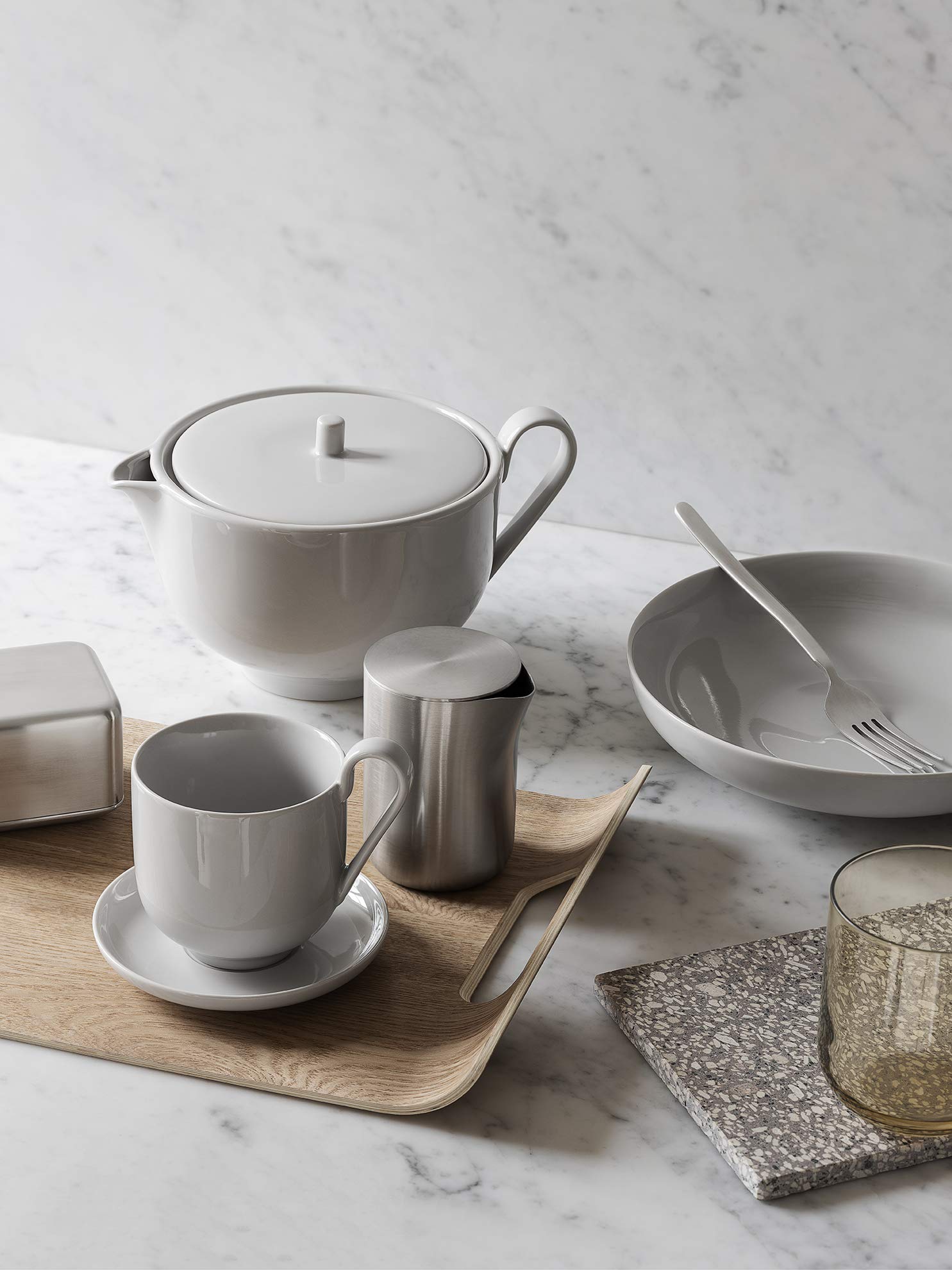 Blomus Basic Milk Container With Lid, 9.7 X 6.6 X 7.5 Cm, Brushed Stainless Steel